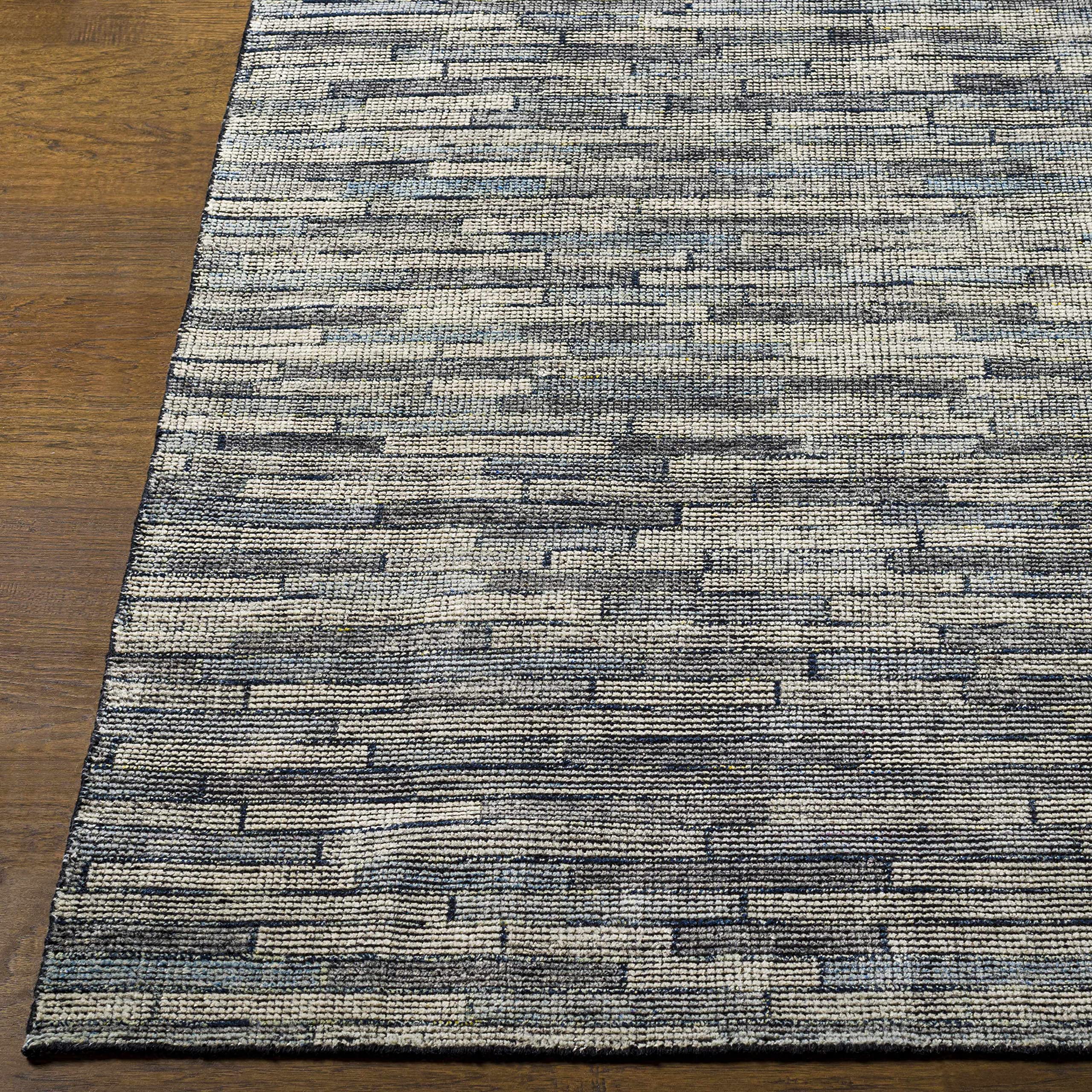 Hauteloom Willmar Wool Area Rug for Living Room & Bedroom - Modern Teal, Denim, Light Sage - 2' x 3' - Soft & Durable Handmade Rug for Cozy Home Decor
