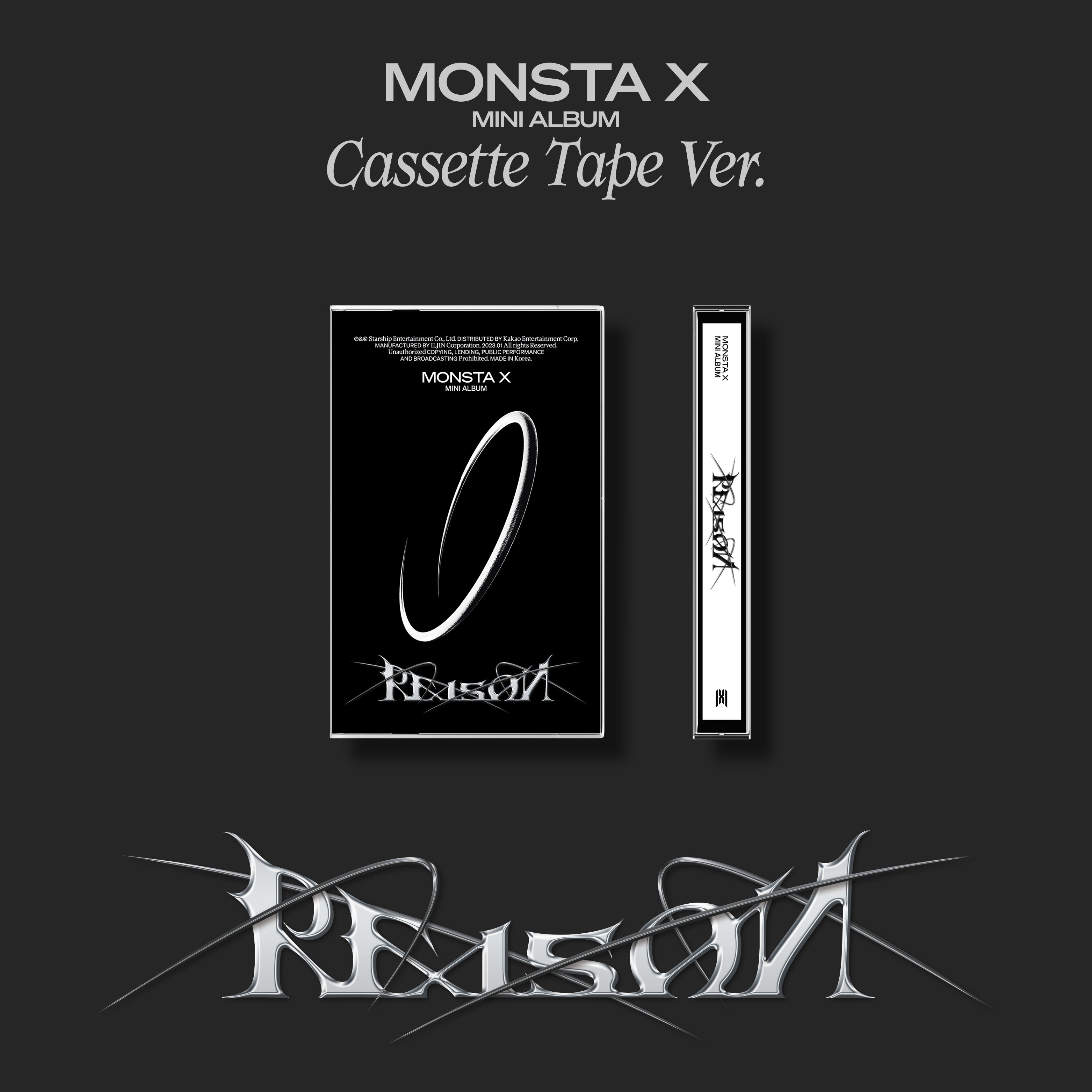 MONSTA X 12th Mini Album 'REASON' Cassette Tape - K-Pop Music Collectible for Fans, Home Decor & Retro Music Lovers