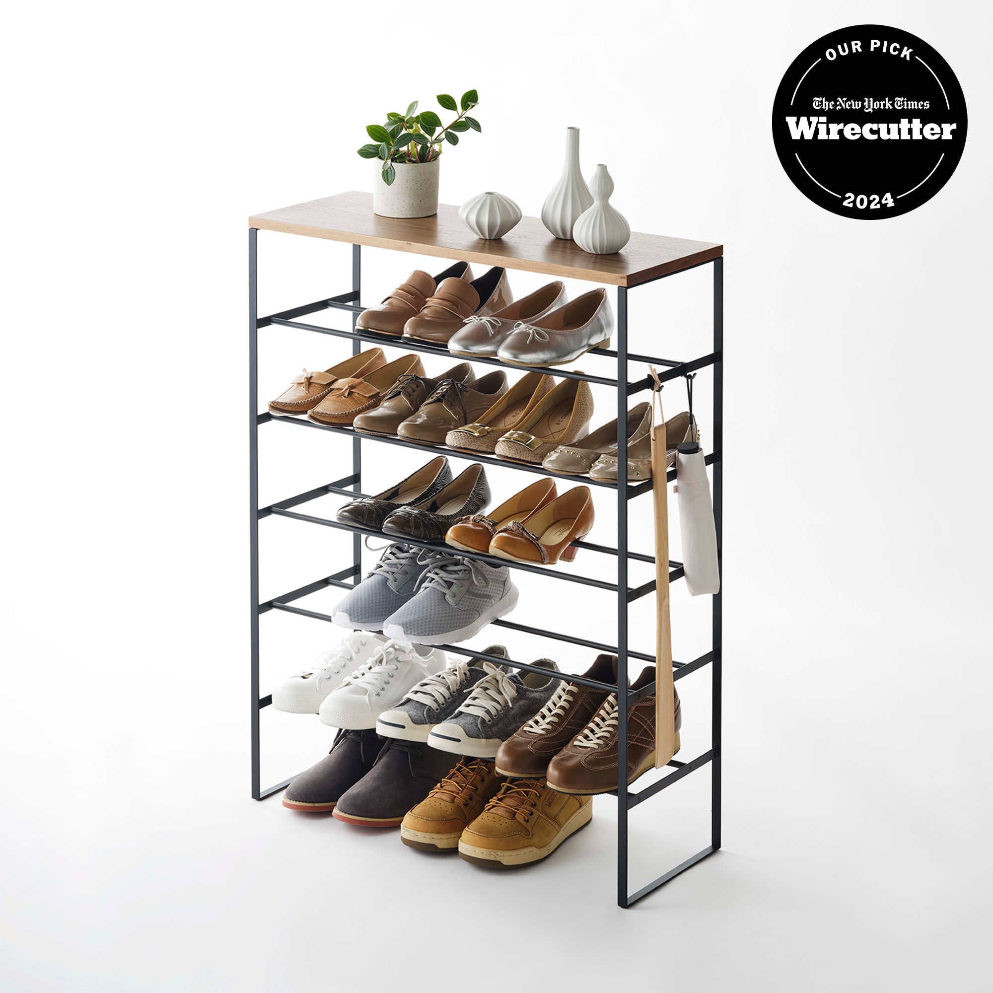 6-Tier Steel Shoe Rack Organizer - 34 Inch Tall Space-Saving Storage for Entryway, Closet & Bedroom Organization