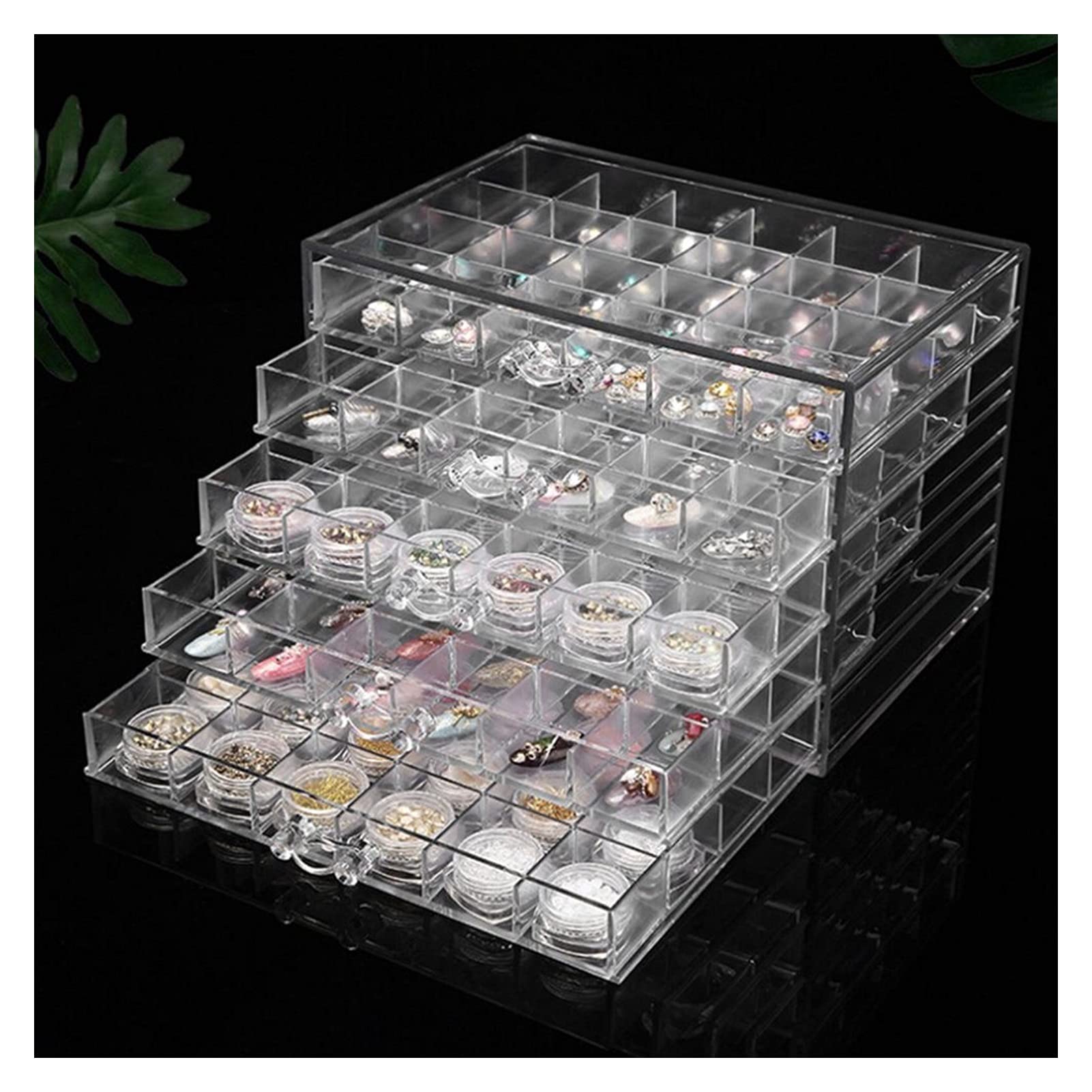 120 Grids Acrylic Makeup Organizer - Cosmetic Storage Box for Lipstick, Jewelry & Beauty Products | Durable Clear Makeup Display Case | Perfect for Vanity, Bathroom & Travel Organization