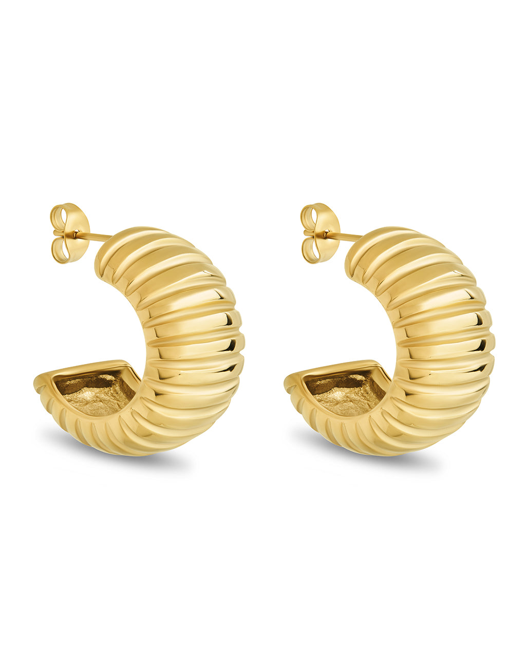 Philippa Ribbed Huggie Hoop Earrings for Women - Gold & Silver Small Hoop Earrings for Everyday Wear | Perfect for Work, Date Night & Casual Outfits