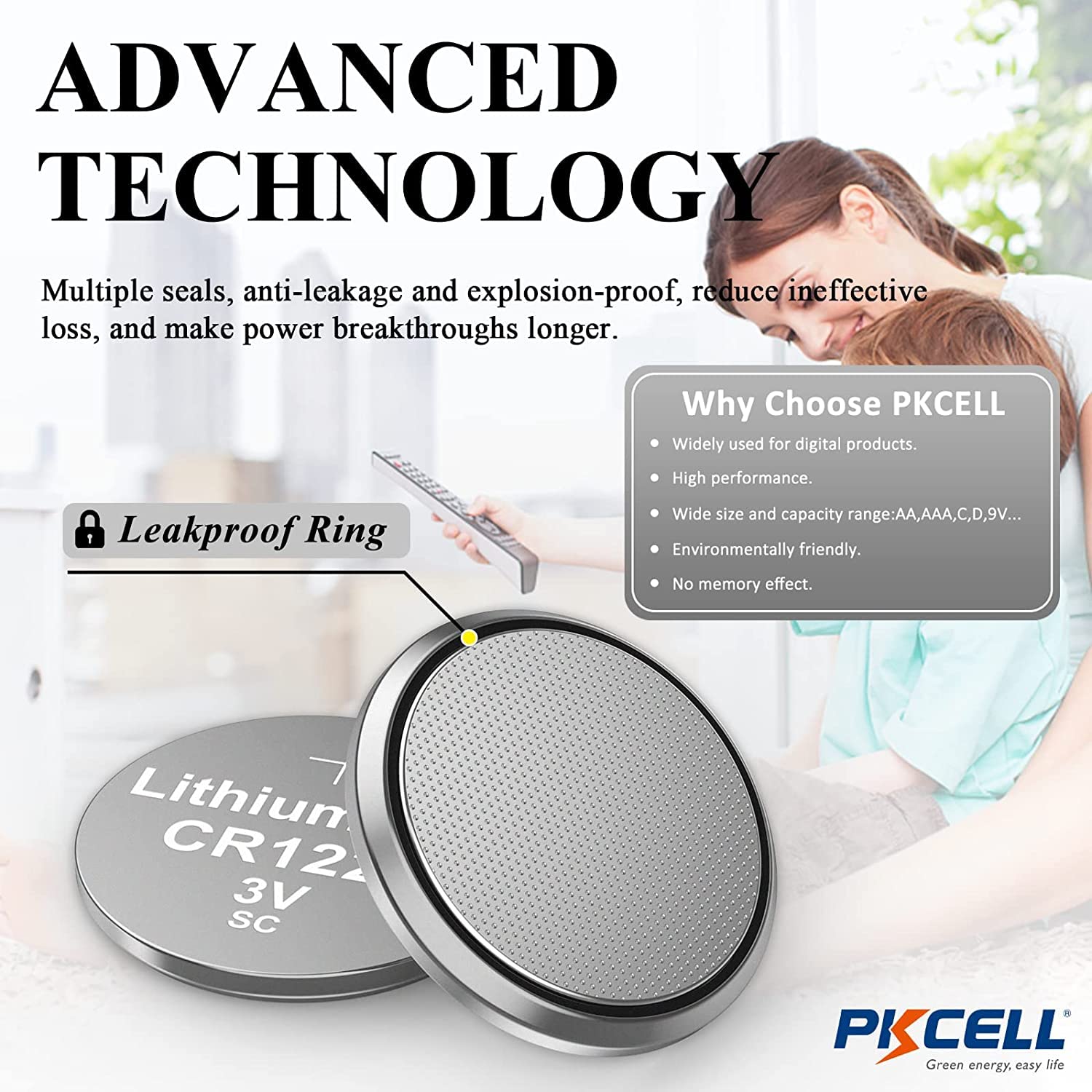 PKCELL 5Pcs CR1225 3V Lithium Battery - Long Lasting 5-Year Shelf Life Button Cell Batteries for Thermometers, Watches, Calculators & Key Fobs - Reliable Power Source for Small Electronics