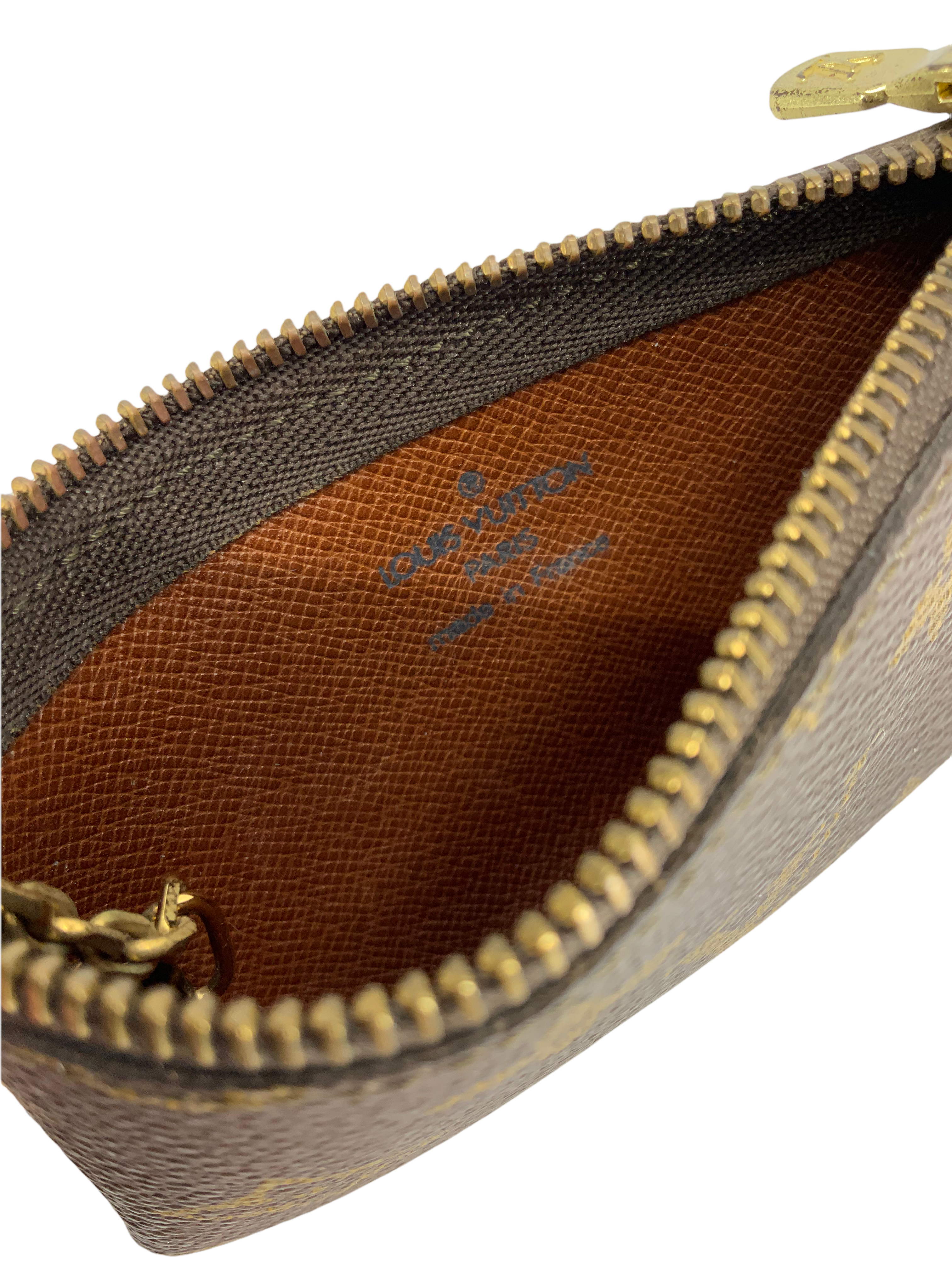 Louis Vuitton Monogram Key Pouch - Genuine Leather Keychain Holder for Keys, Cards & Coins | Perfect for Travel, Everyday Use & Gift Giving