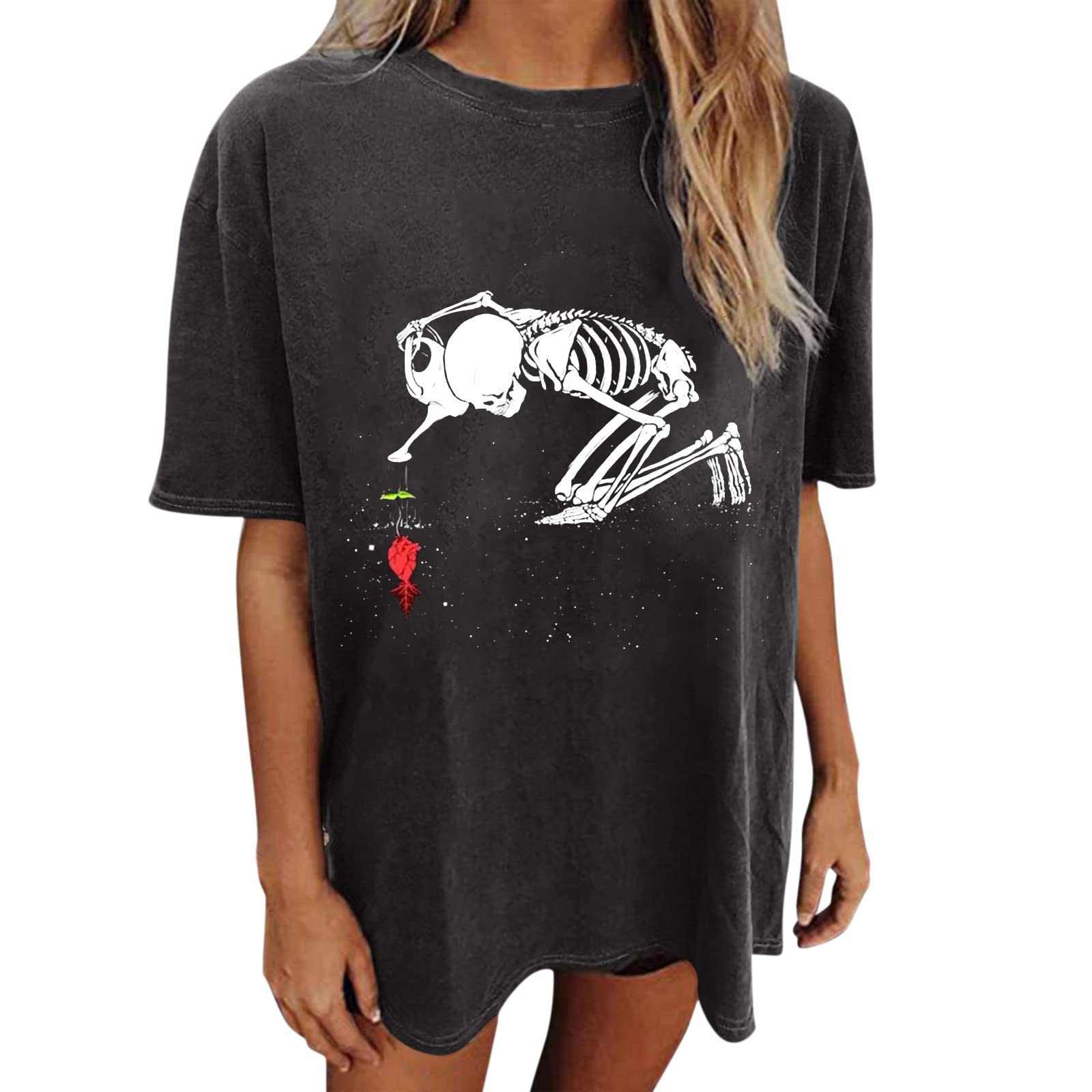 Women's Casual Printed Short Sleeve T-Shirt - Round Neck Loose Fit Tunic Top for Everyday Wear | Perfect for Work, Weekend & Summer Outfits
