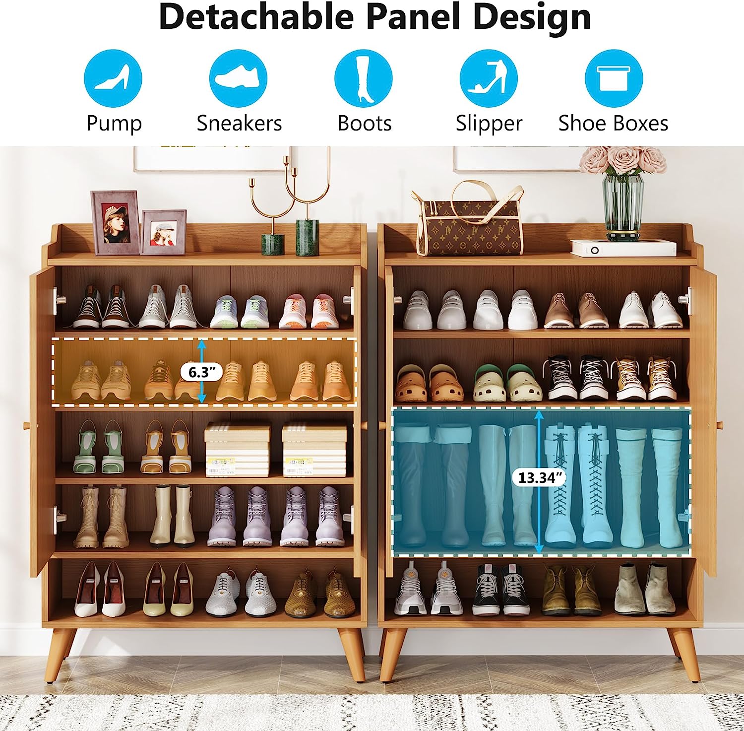Solid Wood Shoe Rack with Adjustable Shelves & Open Storage - Perfect for Entryway, Closet & Mudroom Organization