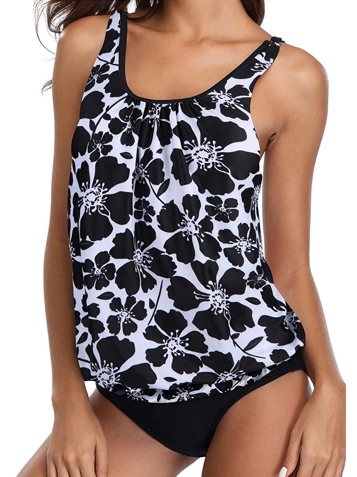 BIKINX Plus Size Tankini Swimsuits for Women - Tummy Control Two Piece Bathing Suit | High Waisted Swimwear for Beach, Pool & Vacation