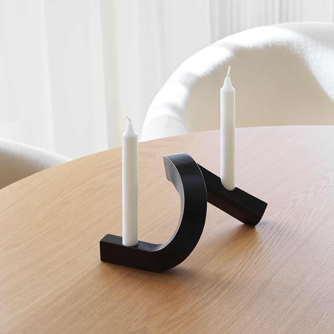 Handcrafted Crooked Candlestick Set of 2 - Unique Decorative Candlesticks for Rustic Home Decor, Farmhouse Table Centerpiece, Wedding & Holiday Decorations