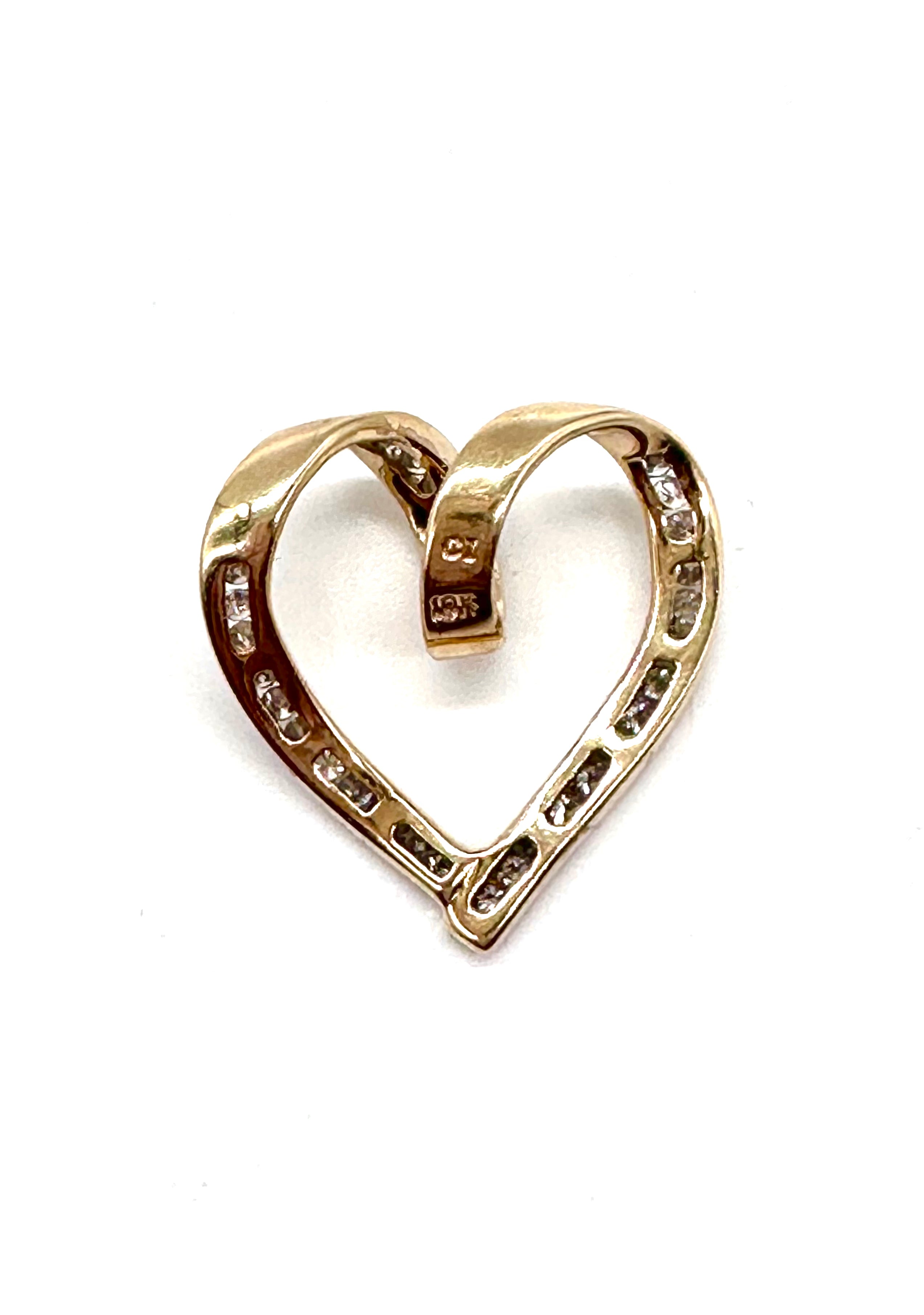 Elegant Diamond Heart Pendant Necklace for Women - 14K Gold Plated Slide Charm Jewelry - Perfect for Valentine's Day, Anniversary & Romantic Gifts