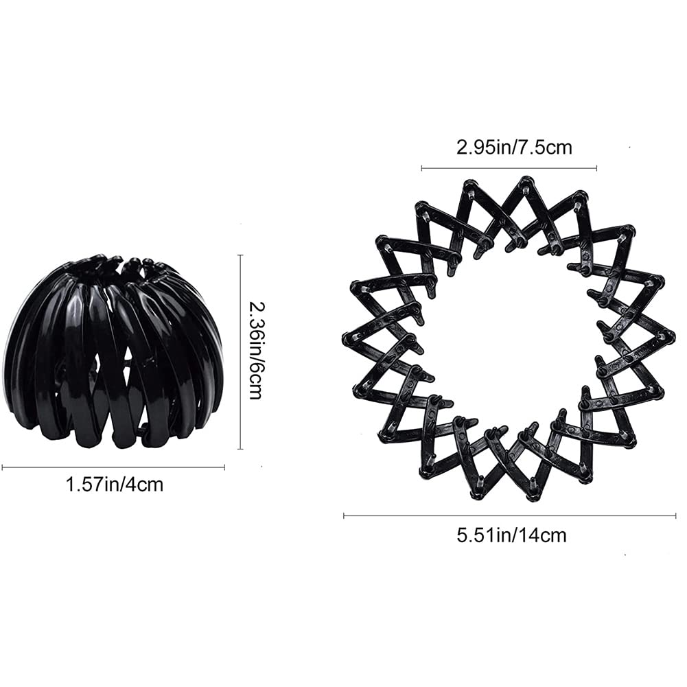 5 Pcs Birds Nest Hair Clips - Geometric Retractable Hair Loops, Bun Maker & Hairpin for Women & Girls - Perfect for Updos, Ponytails & Everyday Hairstyles