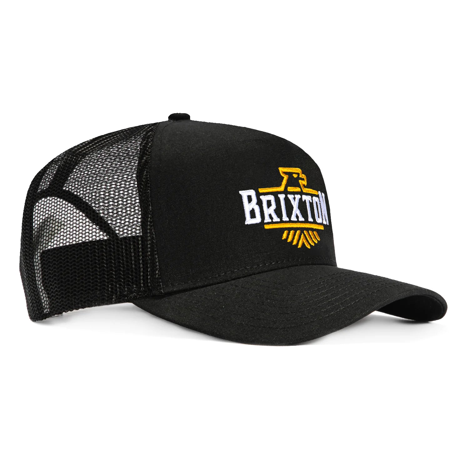 Brixton Skywind Mesh Snapback Trucker Hat for Men & Women - Adjustable Black Baseball Cap for Outdoor, Sports & Casual Wear