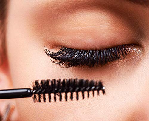 Double-Ended Eyelash Comb & Separator - Metal Mascara Lift & Curl Tool for Perfect Eyelash Makeup (Black/Silver) - Ideal for Professional Salon Use & Home Beauty Routine
