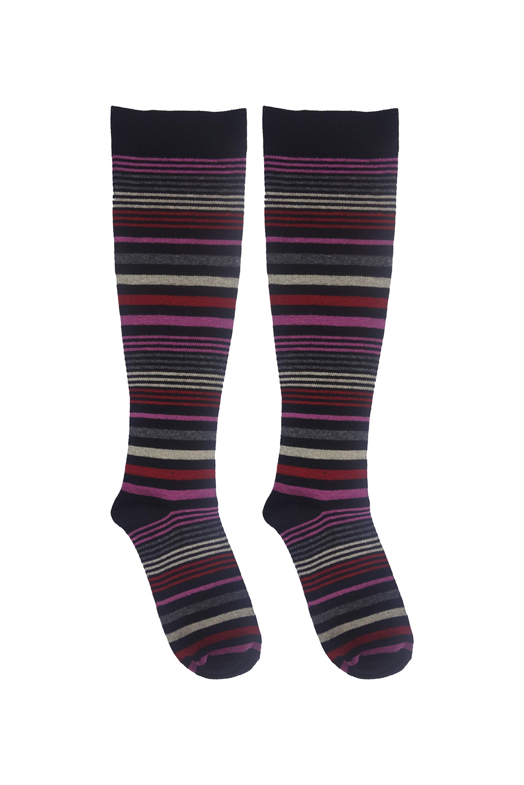 Mirabeau Fashion Knee High Compression Socks for Women & Men - 2 Pairs Set - Improve Circulation & Reduce Swelling - Perfect for Running, Travel & Nurses