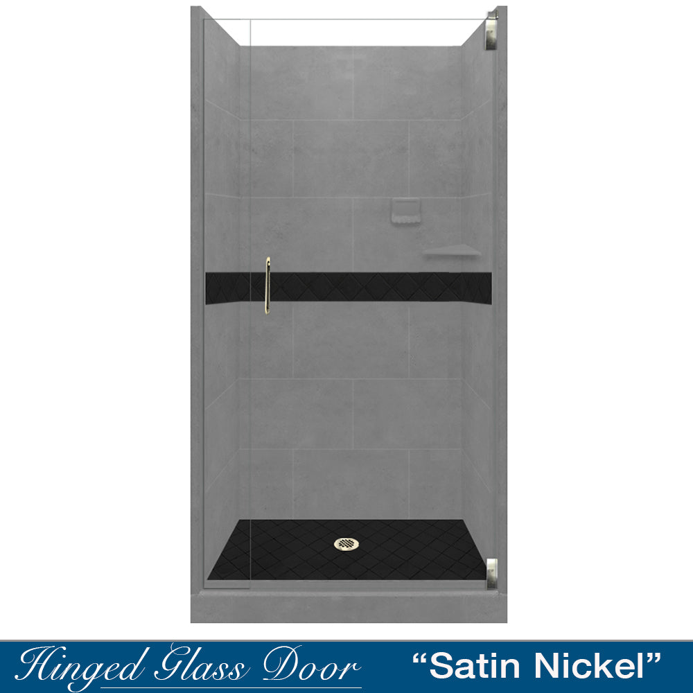 Alcove Portland Cement Sistine Stone & Diamond Stone Accent - DIY Shower Remodel Kit for Bathroom Renovation | Waterproof Tile Backer Board for Wet Areas