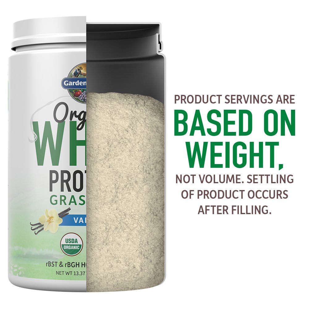 Garden of Life Grass Fed Whey Protein Powder Vanilla - 21g Protein per Serving for Women & Men with Probiotics - 12 Servings - Gluten Free, Non GMO, Kosher, Hormone Free - Post Workout Recovery & Muscle Building Supplement