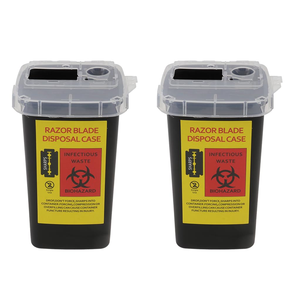 2-Pack Blade Storage Box - Safe Razor Blade Disposal Container for Barbershops & Home Use | Durable Shaving Blade Case, Waste Blade Recycling Bin & Razor Dispenser | Perfect for Salon, Grooming & Personal Shaving Safety