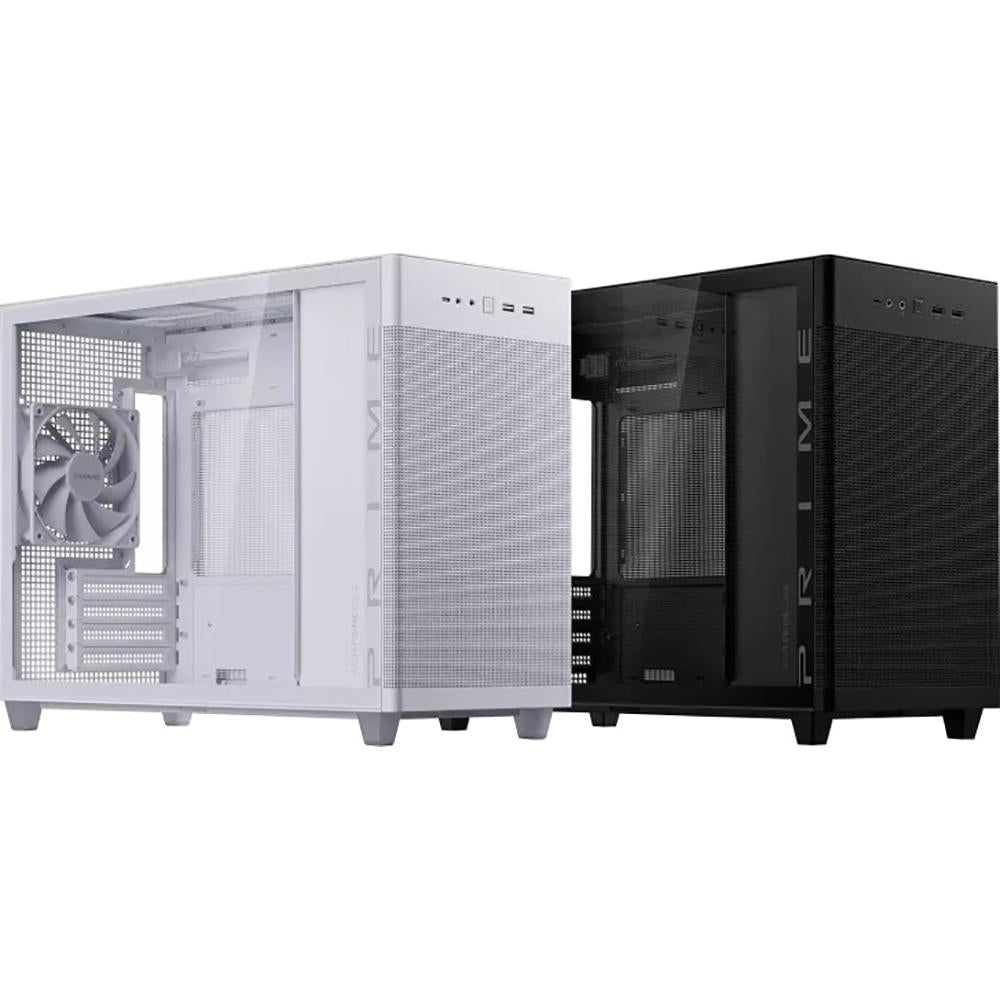 ASUS Prime AP201 Micro-ATX Mini Tower PC Case with Tempered Glass Side Panel & USB Type-C Port - Compact Gaming PC Build, Home Office Desktop, Streaming Setup