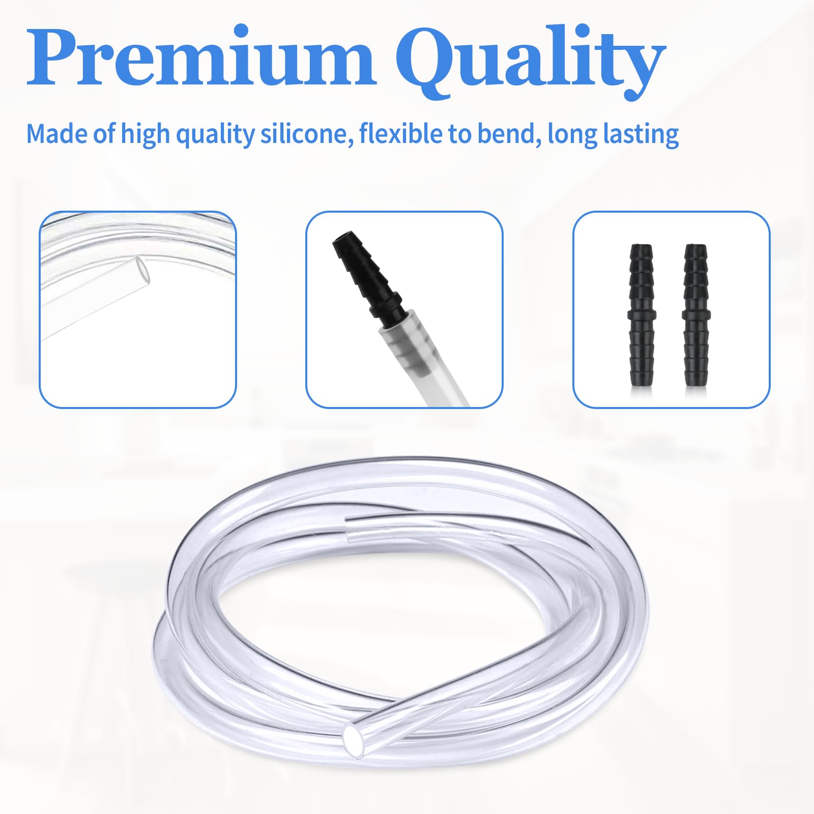 Nugget & Opal Ice Maker Drain Hose Extension - 1/4'' ID Cleaning Kit for Easy Ice Maker Maintenance | Perfect for Home Bars, RV, and Commercial Use