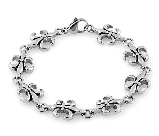 Elegant Stainless Steel Fleur de Lis Bracelet for Women - French Inspired Jewelry Gift for Her - Perfect for Weddings, Anniversaries & Everyday Wear