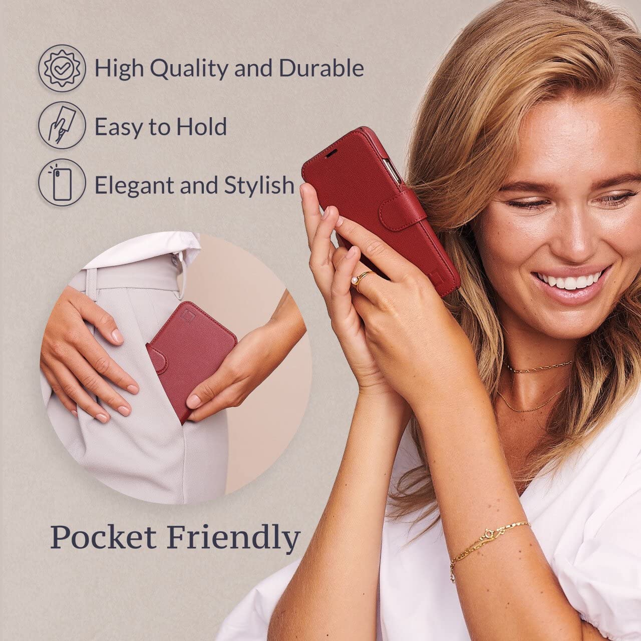 LUPA Legacy iPhone 11 Pro Max Wallet Case - Slim Flip Leather Credit Card Holder Cover for Women & Men (Burgundy) - Perfect for Everyday Use, Travel & Business - Compatible with 6.5