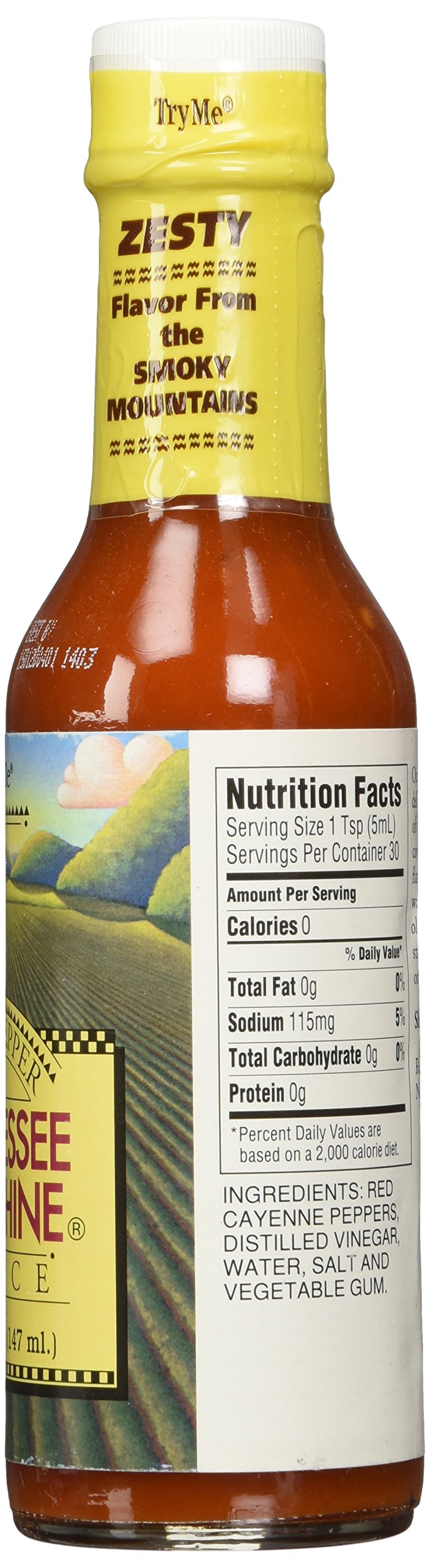 TryMe Tennessee Sunshine Hot Pepper Sauce - 5 oz. Bottle (Pack of 6) | Spicy Flavor for Wings, Tacos, Burgers & BBQ | Made in USA