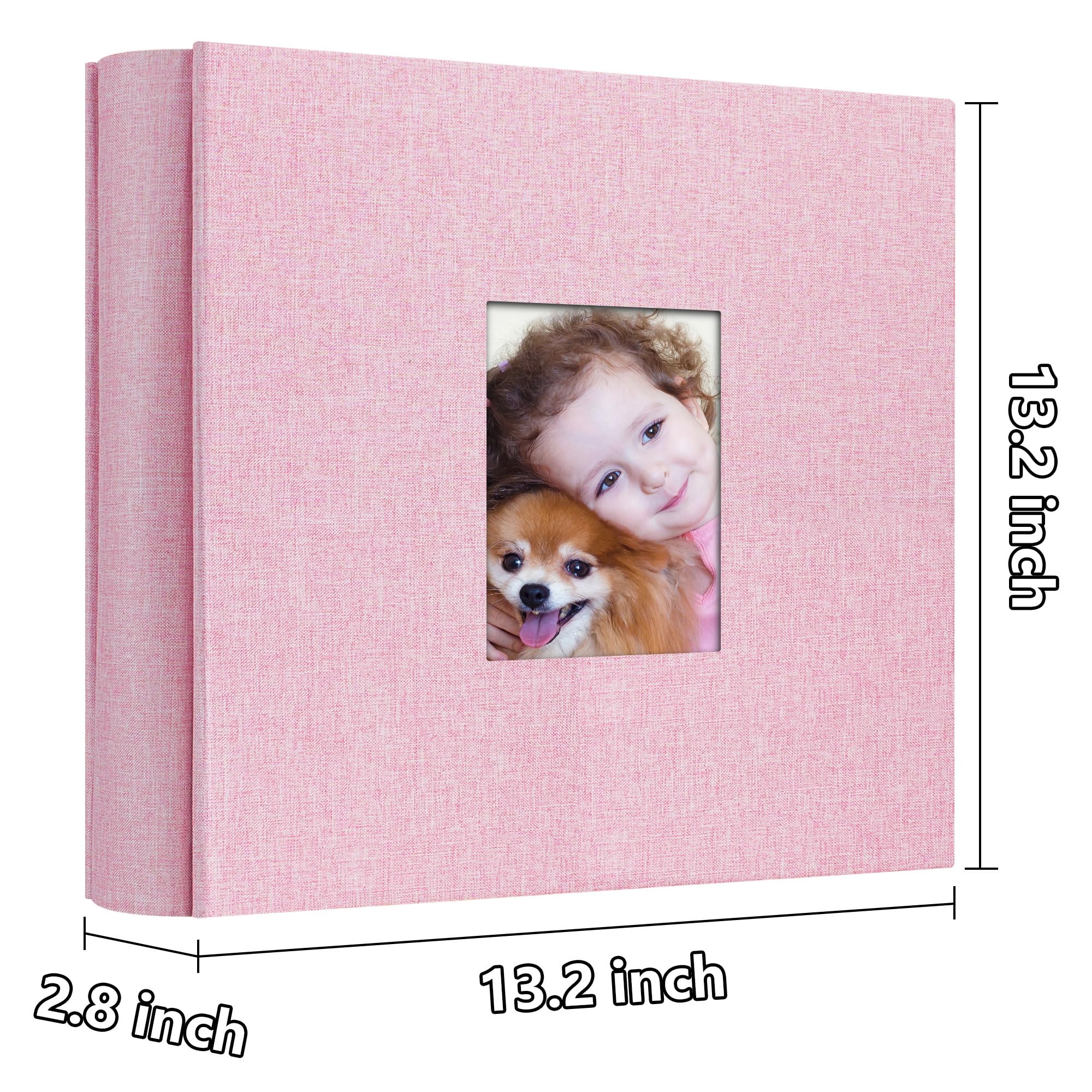 Large Capacity 4x6 Photo Album with Linen Cover - 1000 Pockets for Family, Wedding & Baby Pictures | Holds Vertical Photos | Pink Photo Book for Home Decor, Gift Giving & Memory Preservation
