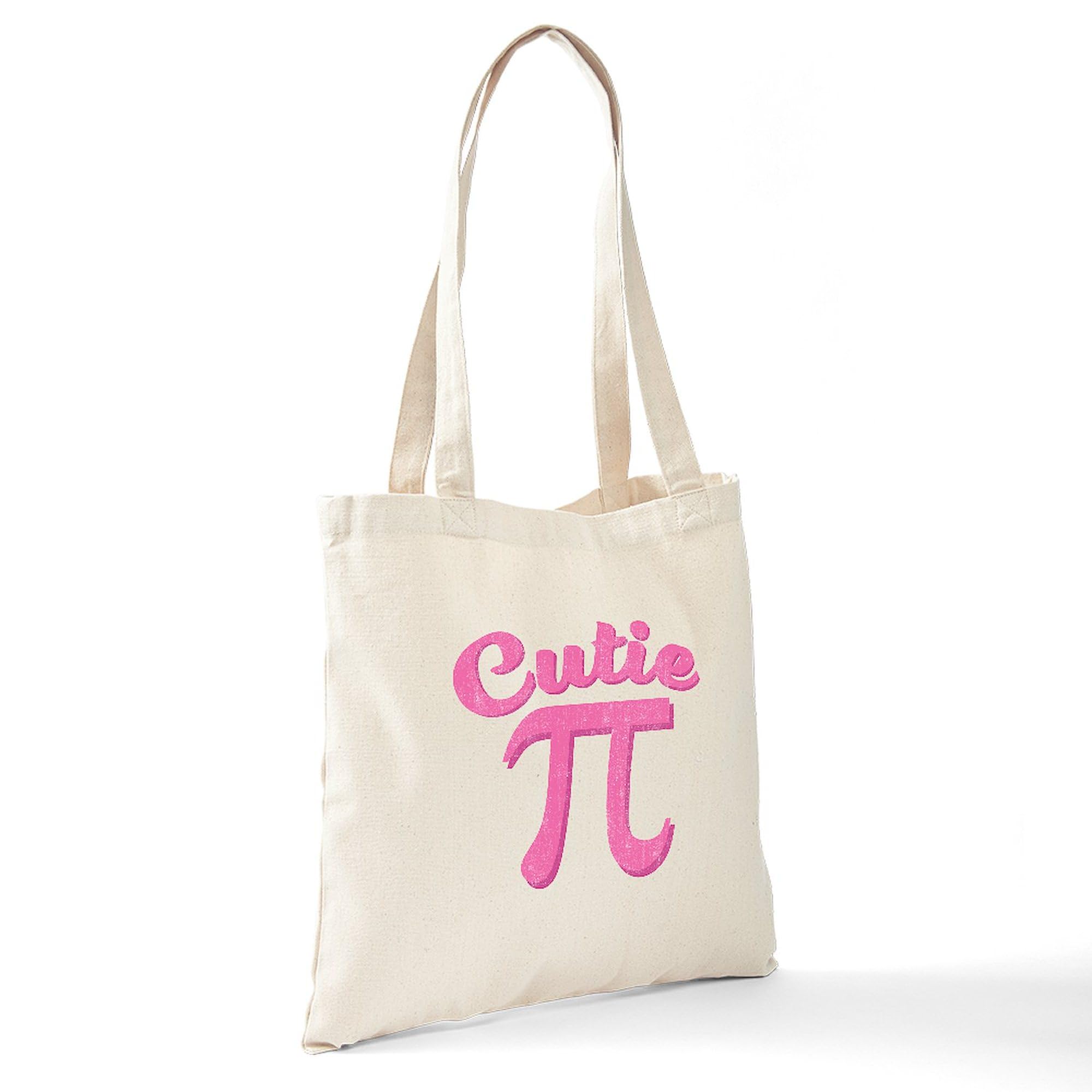 Cutie Pi Tote Bag - Natural Canvas Reusable Shopping Bag for Women | Eco-Friendly Grocery Tote for School, Work & Farmers Market