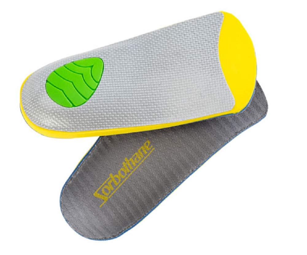 Sorbothane 3/4 Ultra PLUS Stability Insoles for Women - Shock Absorbing & Arch Support (Size 6-8, Green) - Perfect for Running, Walking & Standing All Day