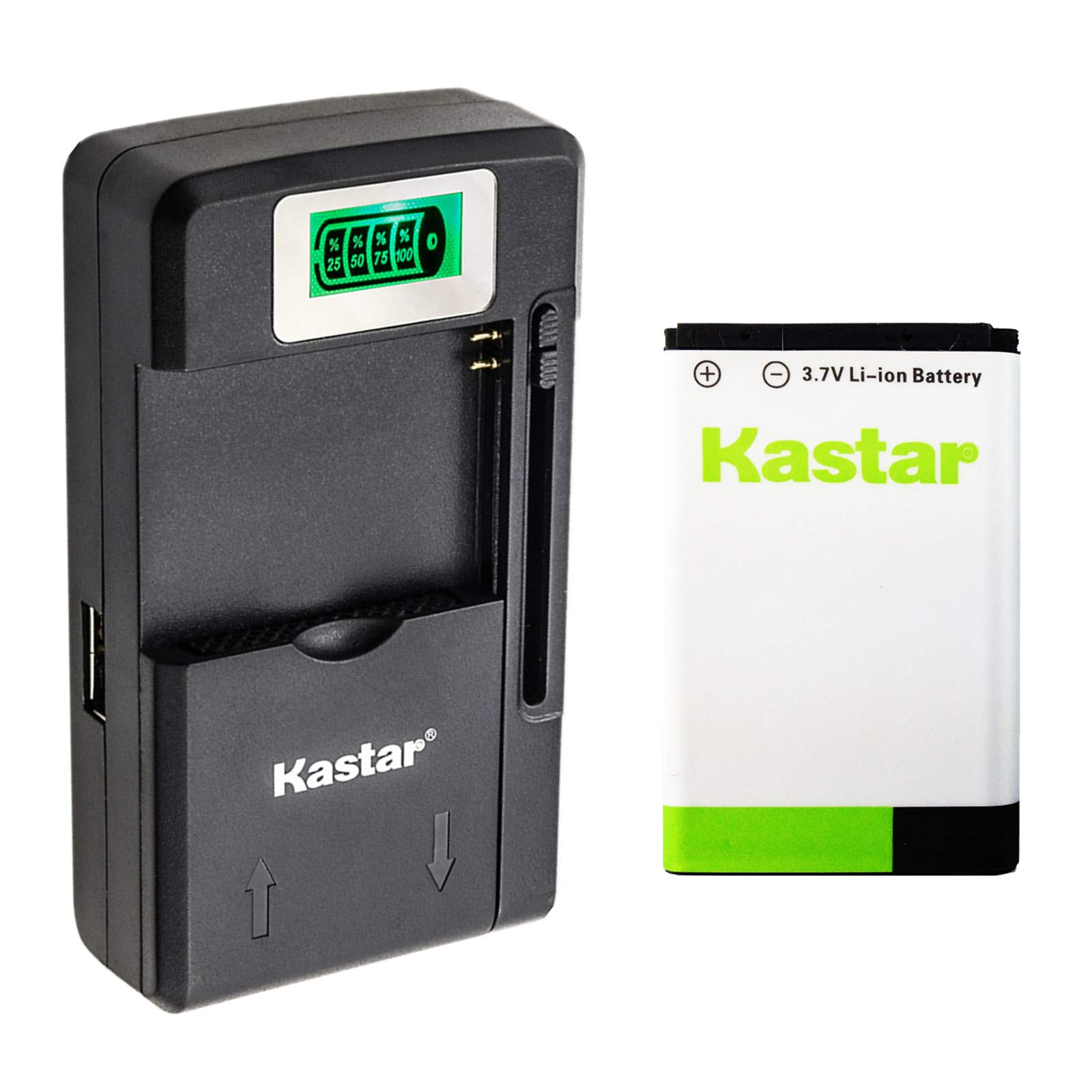 Kastar BL-5C Rechargeable Battery with Intelligent Mini Travel Charger - Compatible with V-115 Portable AM/FM Shortwave Radio & Meloson Weather Radio - Perfect for Emergency Preparedness, Outdoor Adventures & Power Outages