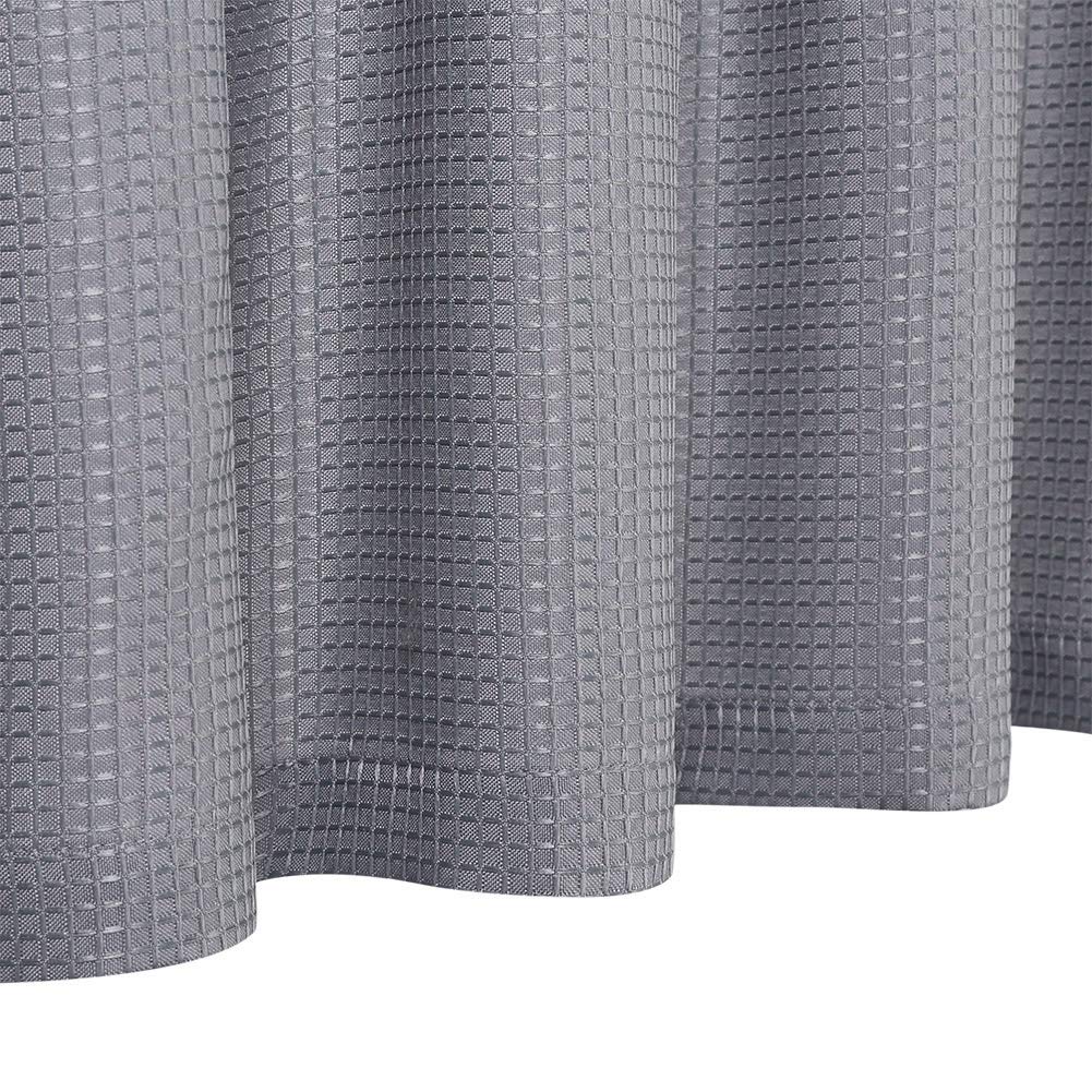 CAROMIO Grey Waffle Woven Kitchen Curtains - 30 Inch Textured Short Tier Window Treatment for Bathroom, Cafe & Farmhouse Style Decor | Perfect for Kitchen Windows, Small Bathrooms & Coffee Shops