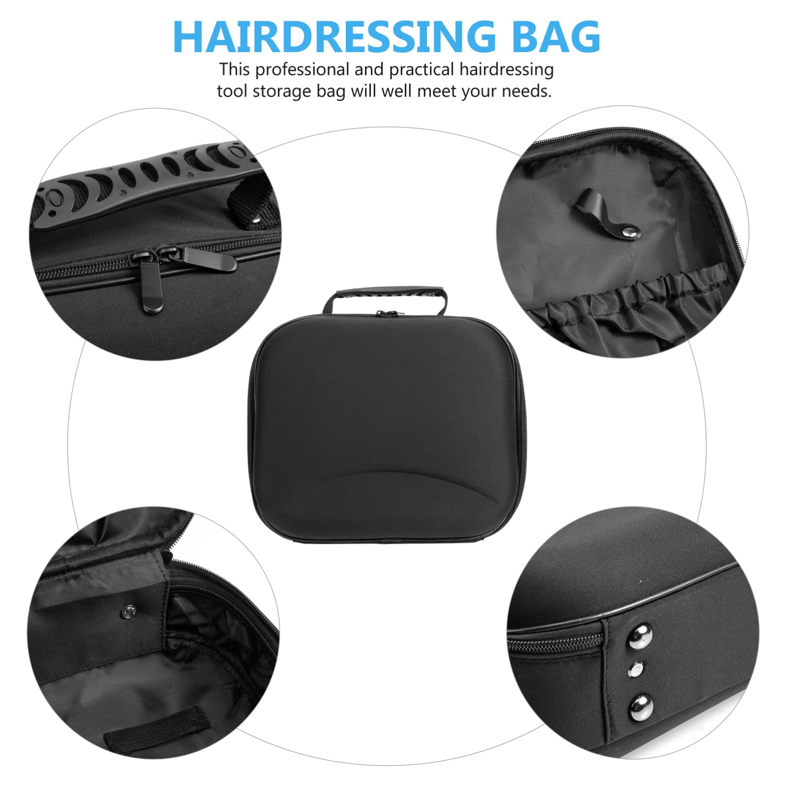 Professional Barber Clipper Bag - Electric Shaver Case & Hot Air Brush Organizer for Travel | Waterproof Makeup Toiletry Bag with Multiple Pockets | Perfect for Hairdressing Kit, Cosmetics, Hair Dryer & Styling Tools Storage | Salon, Home & Travel Use