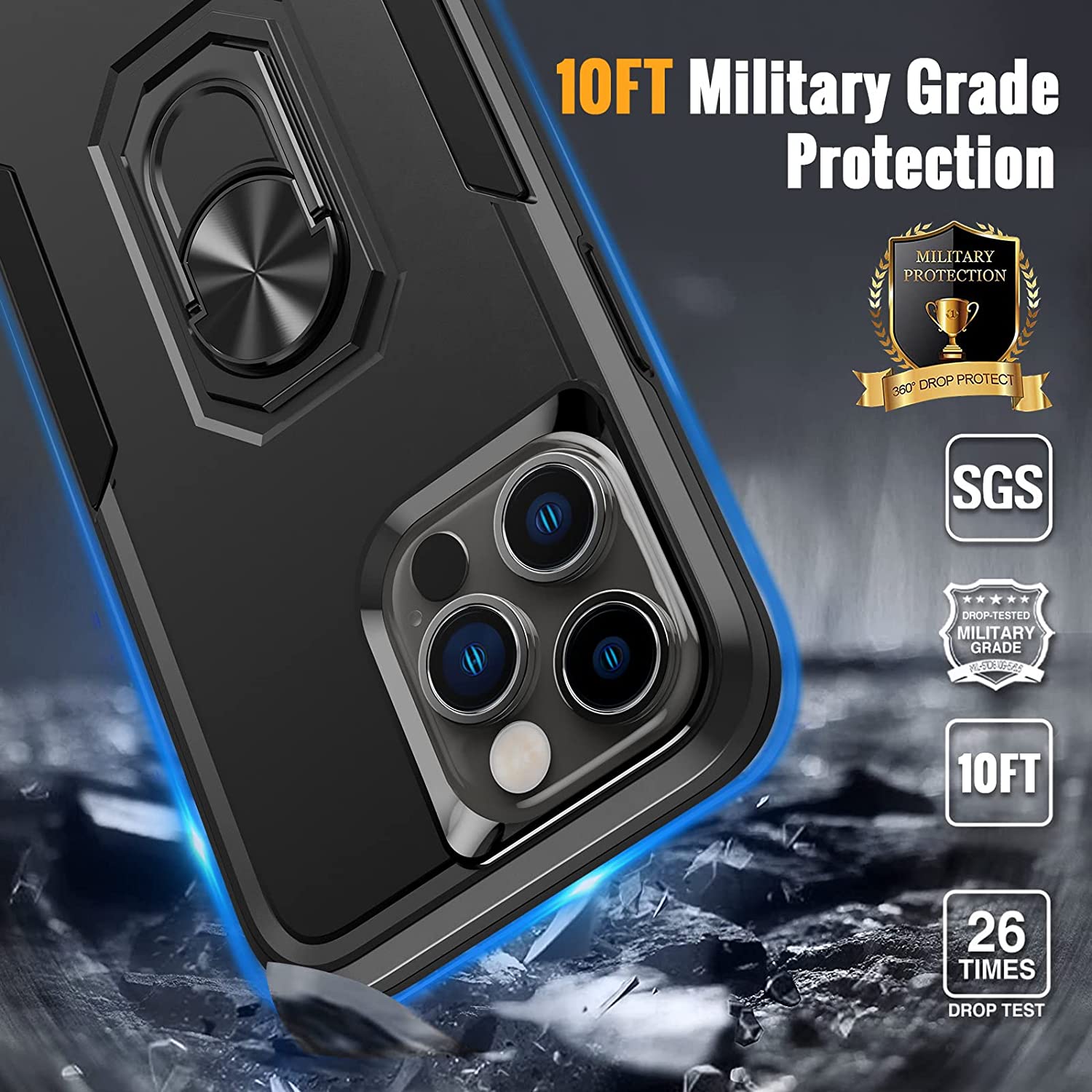 iPhone 14 Pro Case - Military Grade Shockproof Protective Cover for iPhone 14 Pro - Perfect for Outdoor Activities, Travel & Daily Use