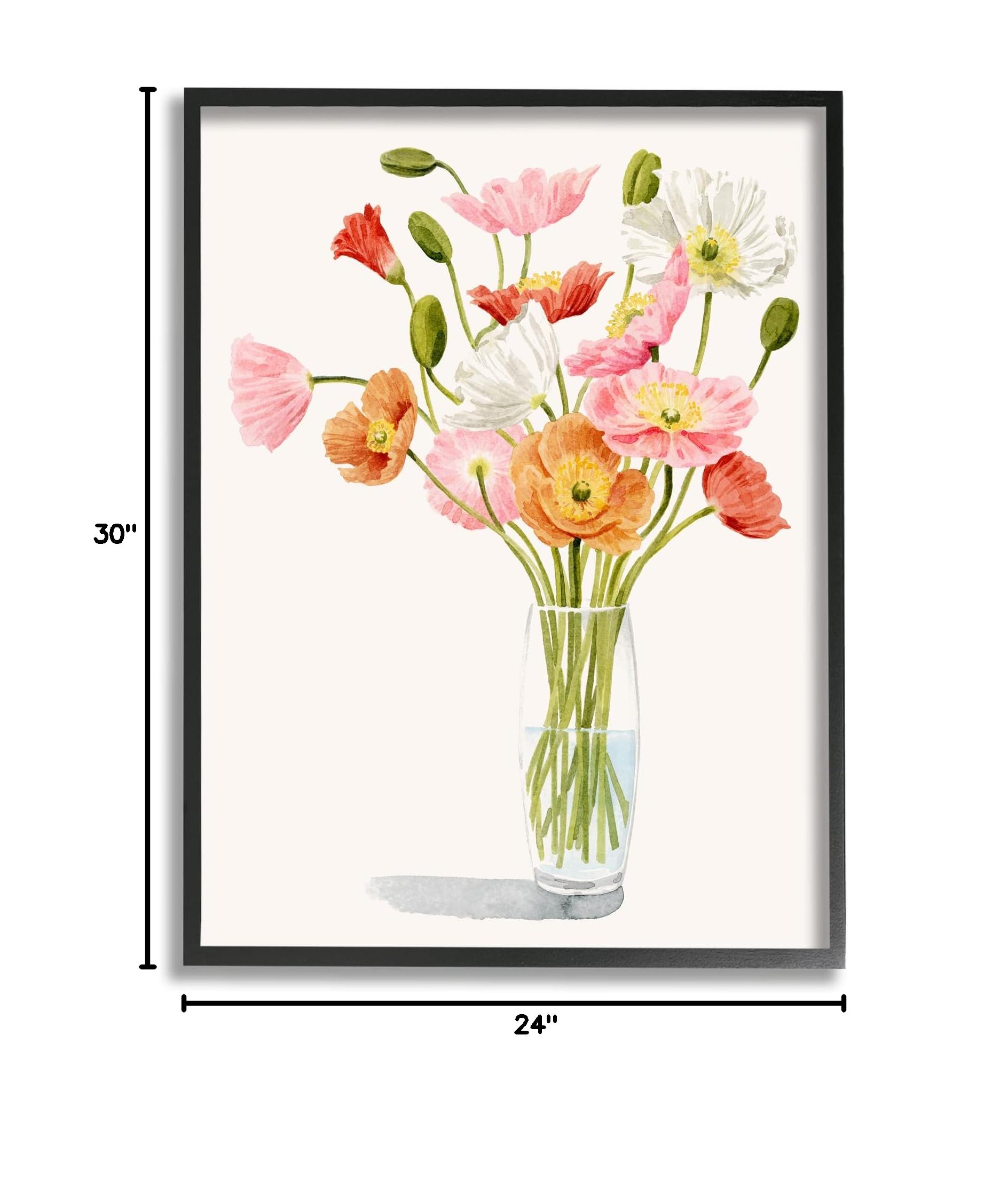 Stupell Industries Vivid Poppies Glass Floral Bouquet Arrangement - Grace Popp Design | Elegant Home Decor, Wedding Centerpiece & Gift Idea