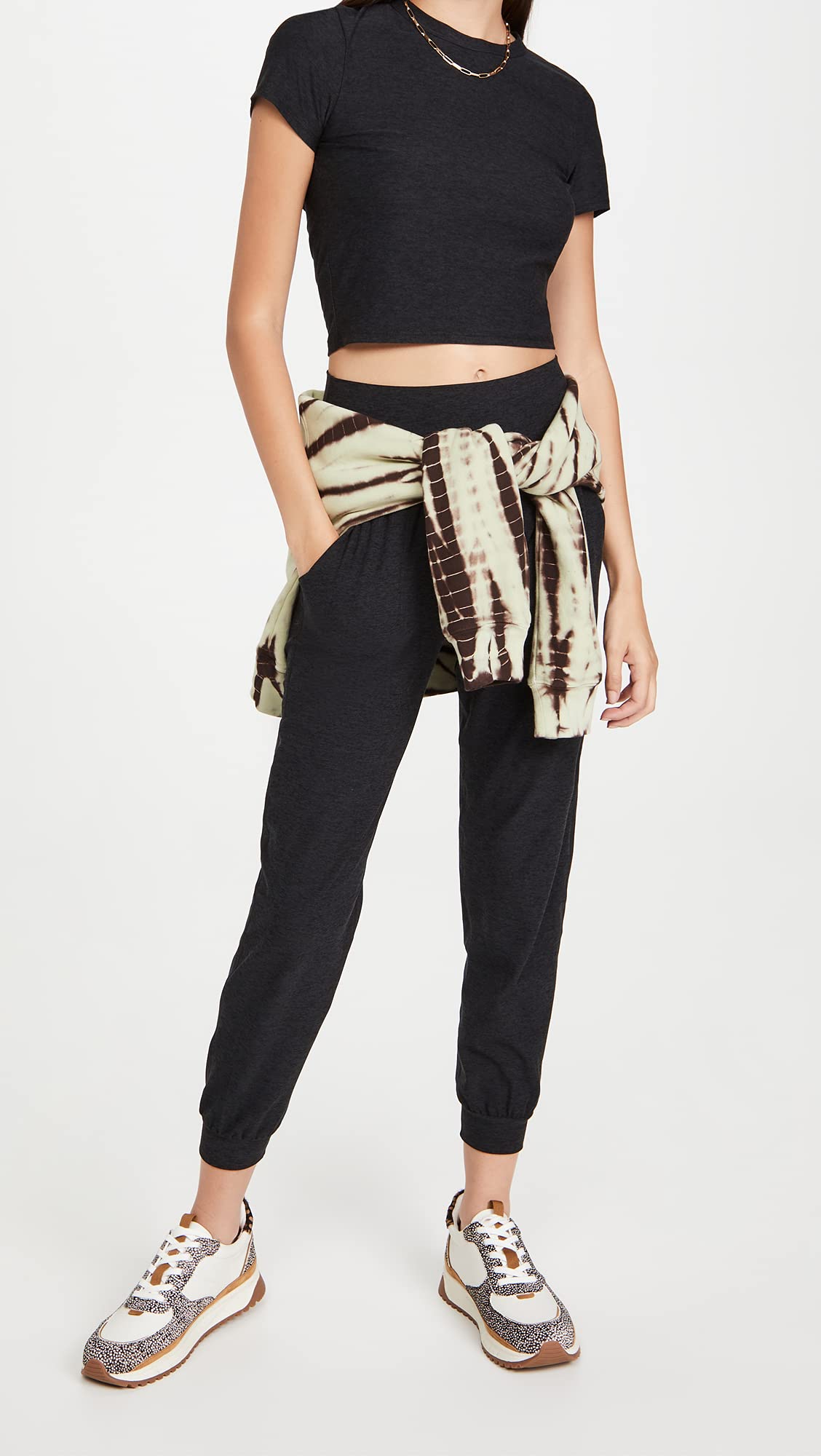 Beyond Yoga Women's Spacedye Midi Joggers - High Waisted Lounge Pants for Yoga, Running & Casual Wear - Soft Stretchy Comfort for Workouts & Relaxation