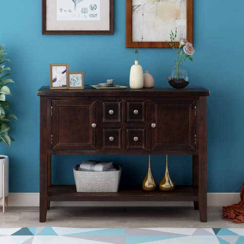Buffet Sideboard Console Table with Storage Drawers & Cabinets - Sofa Table, End Table for Living Room, Dining Room - Espresso Finish - Perfect for Home Decor & Extra Storage Space