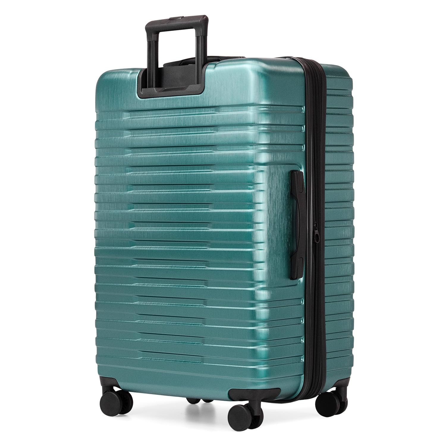 U.S. Traveler Boren 30-Inch Polycarbonate Hardside Spinner Luggage - Teal Checked Suitcase with 8 Wheels & Aluminum Handle | Durable Travel Suitcase for International Flights, Business Trips & Family Vacations