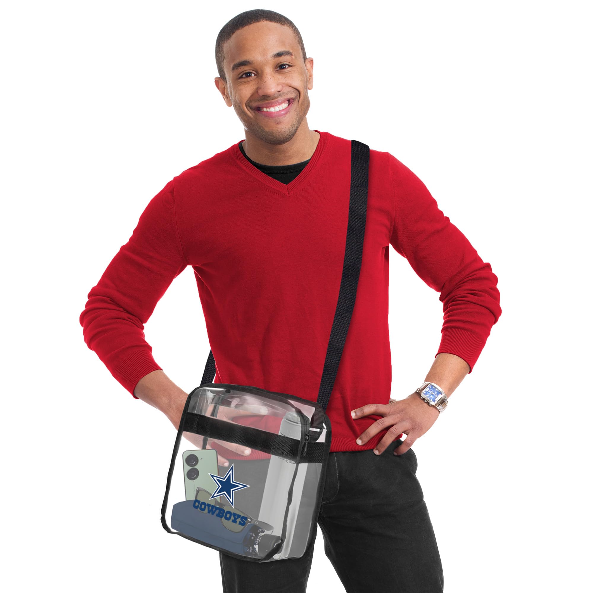 Littlearth NFL Clear Crossbody Bag for Women & Men - Licensed Team Logo Design - Perfect for Stadium Events, Concerts & Travel
