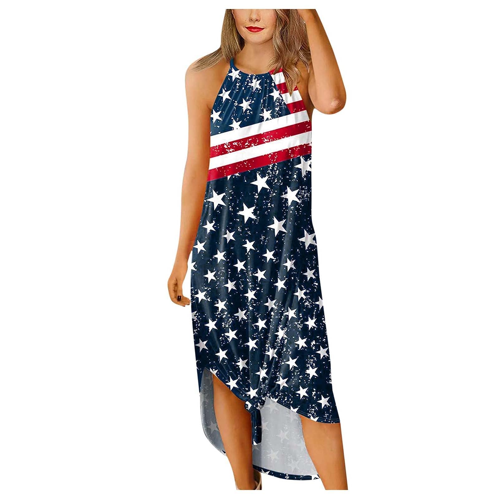 Women's Floral Print Loose Casual Dress - Comfortable Summer Camisole for Independence Day & Everyday Wear | Perfect for Beach Outings, Picnics, and Weekend Brunch