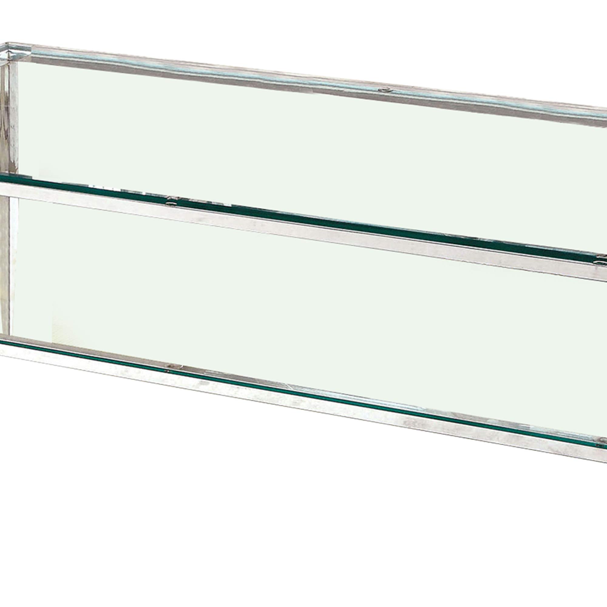 Benjara Modern Silver Coffee Table with Rectangular Clear Glass Top & Tapered Legs - Perfect for Living Room, Lounge & Office Decor