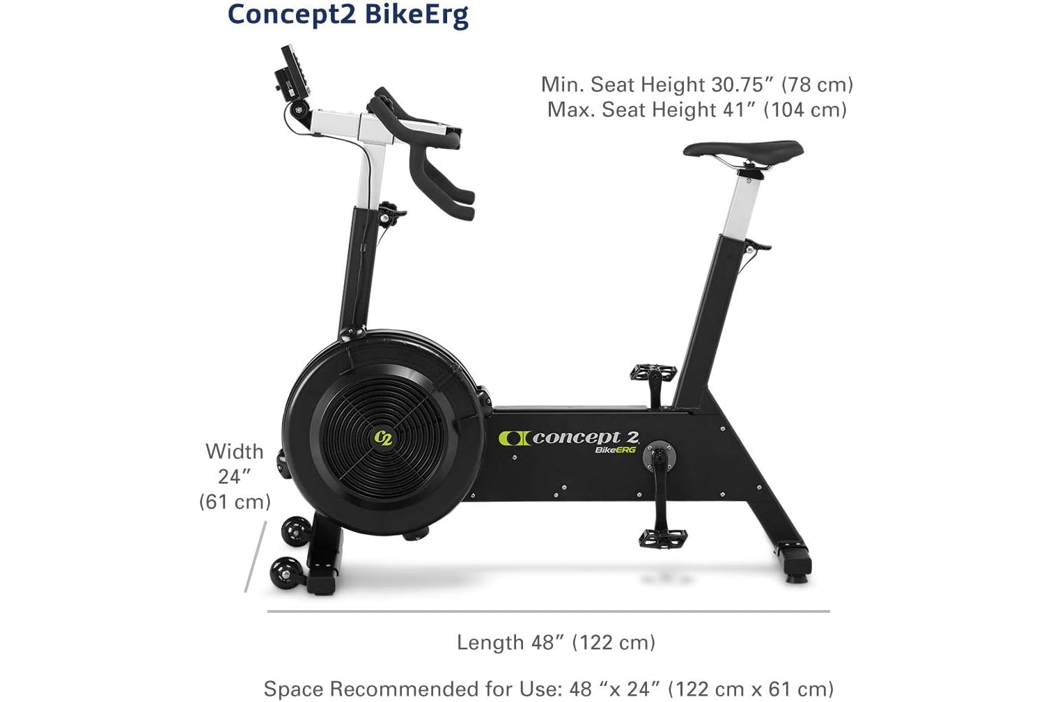 Concept2 BikeErg Indoor Cycling Exercise Bike - Premium Cardio Workout Equipment for Home & Gym Fitness Training - Perfect for HIIT, Endurance, and Spin Classes