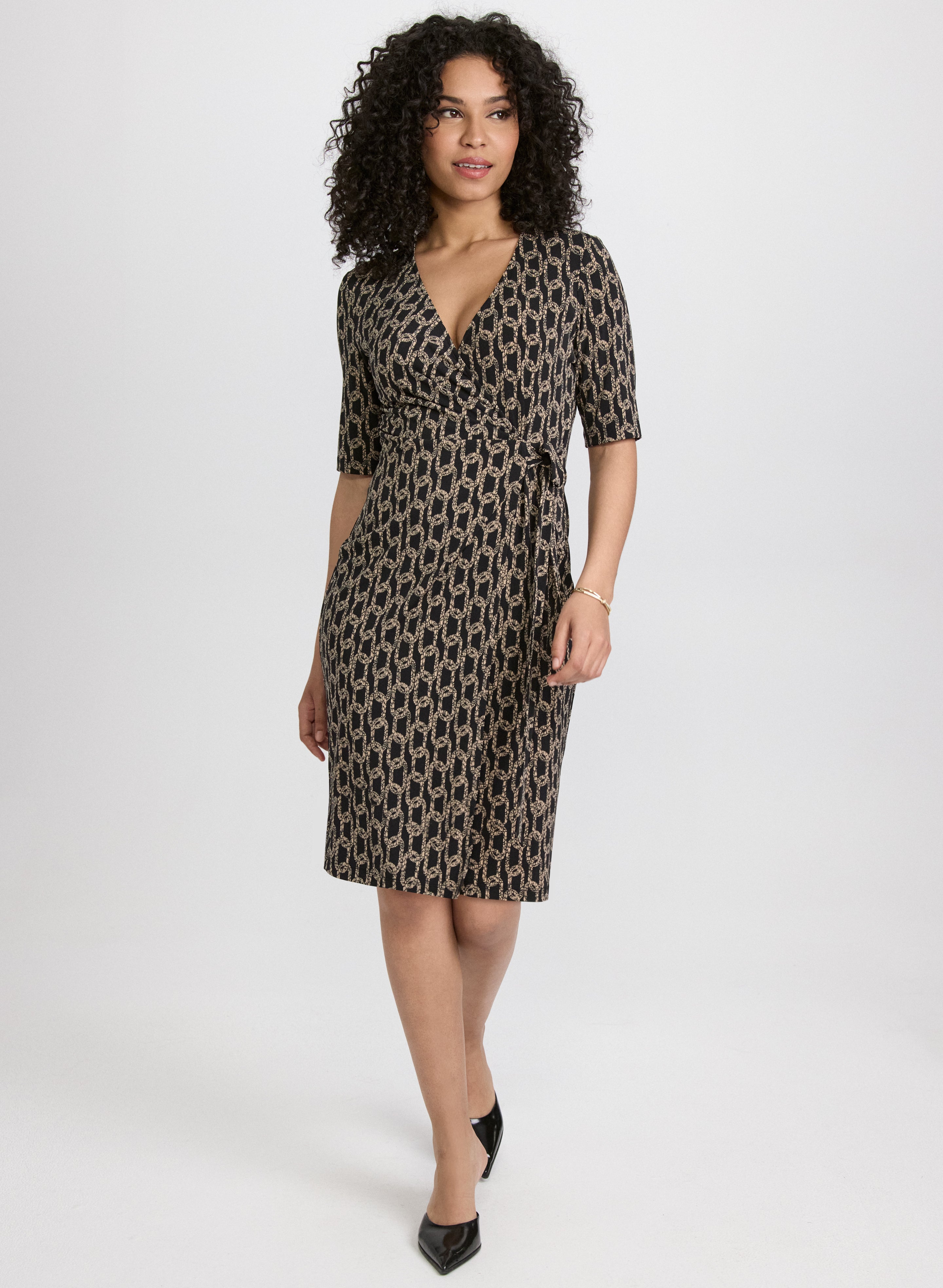 Stylish Chain Print Dress for Women - Trendy Floral Pattern Summer Dress - Perfect for Casual Outings, Beach Vacations & Date Nights