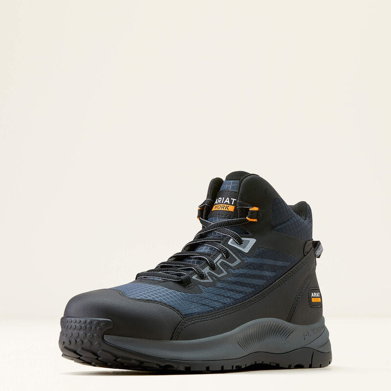 Outpace Shift Mid Composite Toe Work Shoes - Lightweight Safety Footwear for Men | OSHA Compliant for Construction, Warehouse & Industrial Work