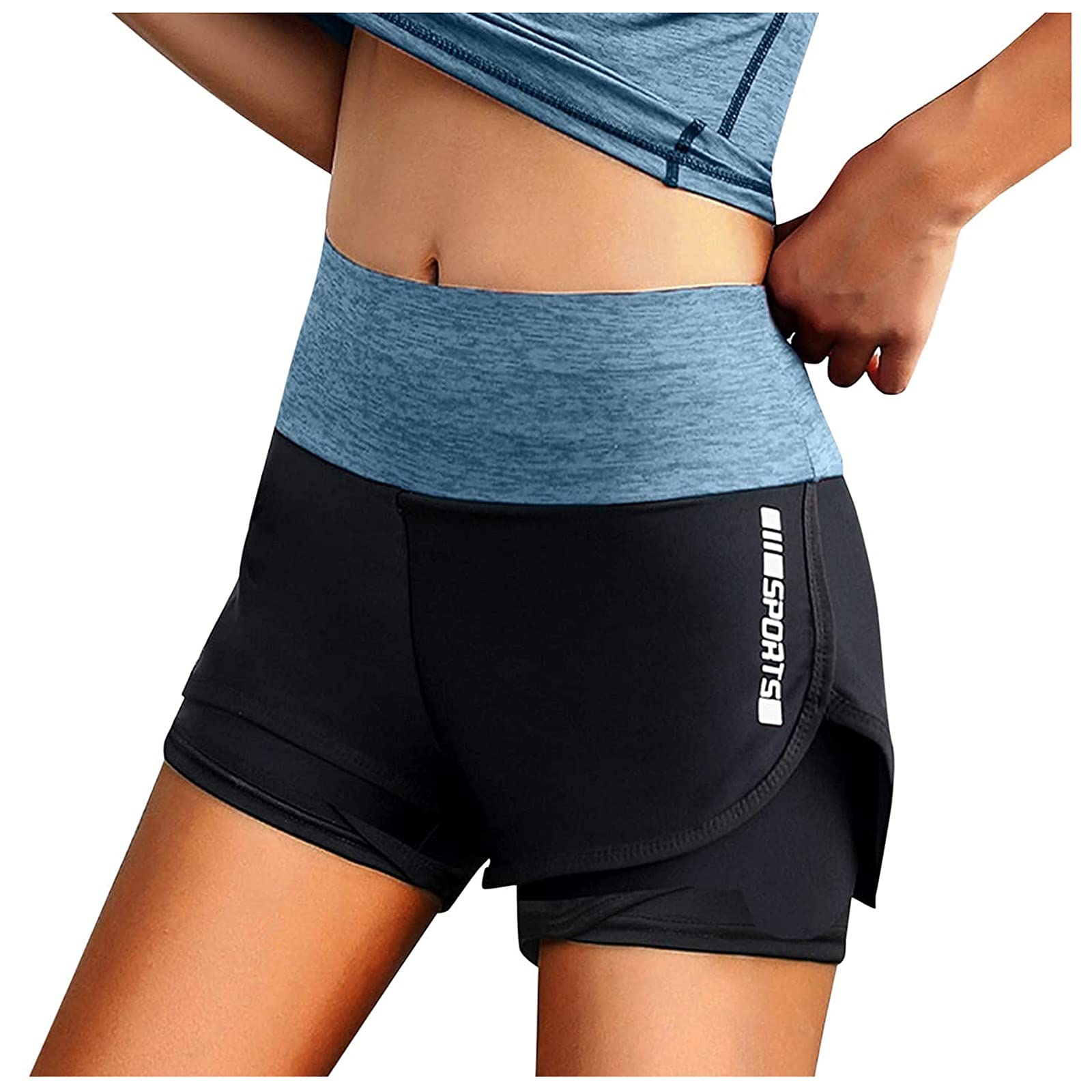 Anewoneson Women's 2-in-1 Running Shorts with Phone Pocket - High Waist Athletic Gym Workout Yoga Shorts for Women - Perfect for Jogging, Fitness Training & Yoga Classes