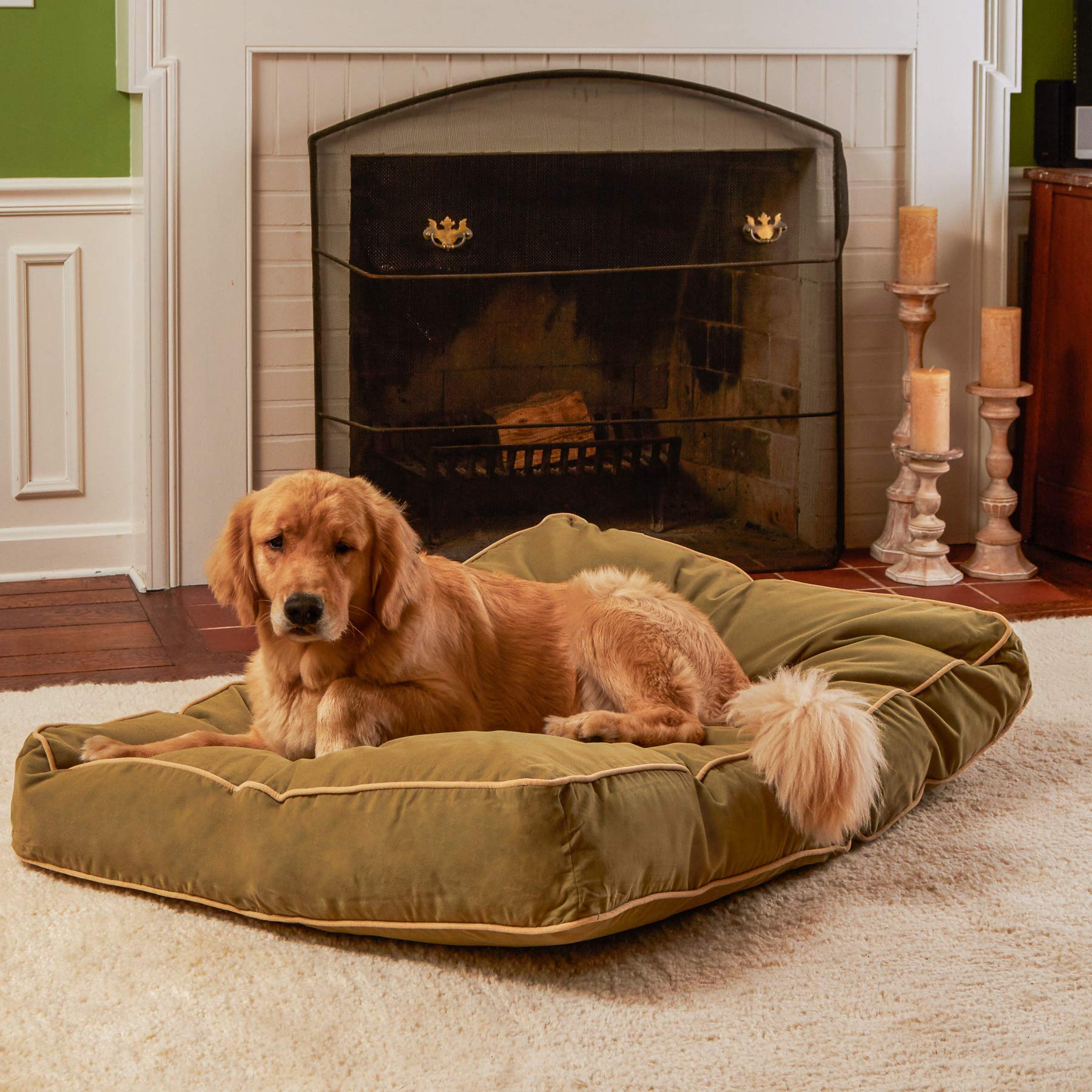 South Pine Porch Buddy Rectangle Pillow Style Dog Bed - Moss Green, Large (48