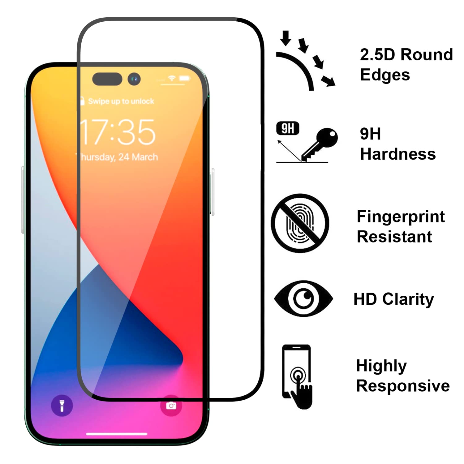 iPhone 14 Pro Max Screen Protector 3-Pack - 9H Hardness Tempered Glass for Shatterproof Protection | Case Friendly for Daily Use
