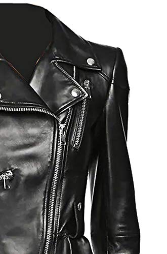 Medusa Black Peplum Genuine Leather Jacket for Women - Fashionable Designer Missy & Plus Size Jacket - Perfect for Night Out, Date Night and Casual Wear