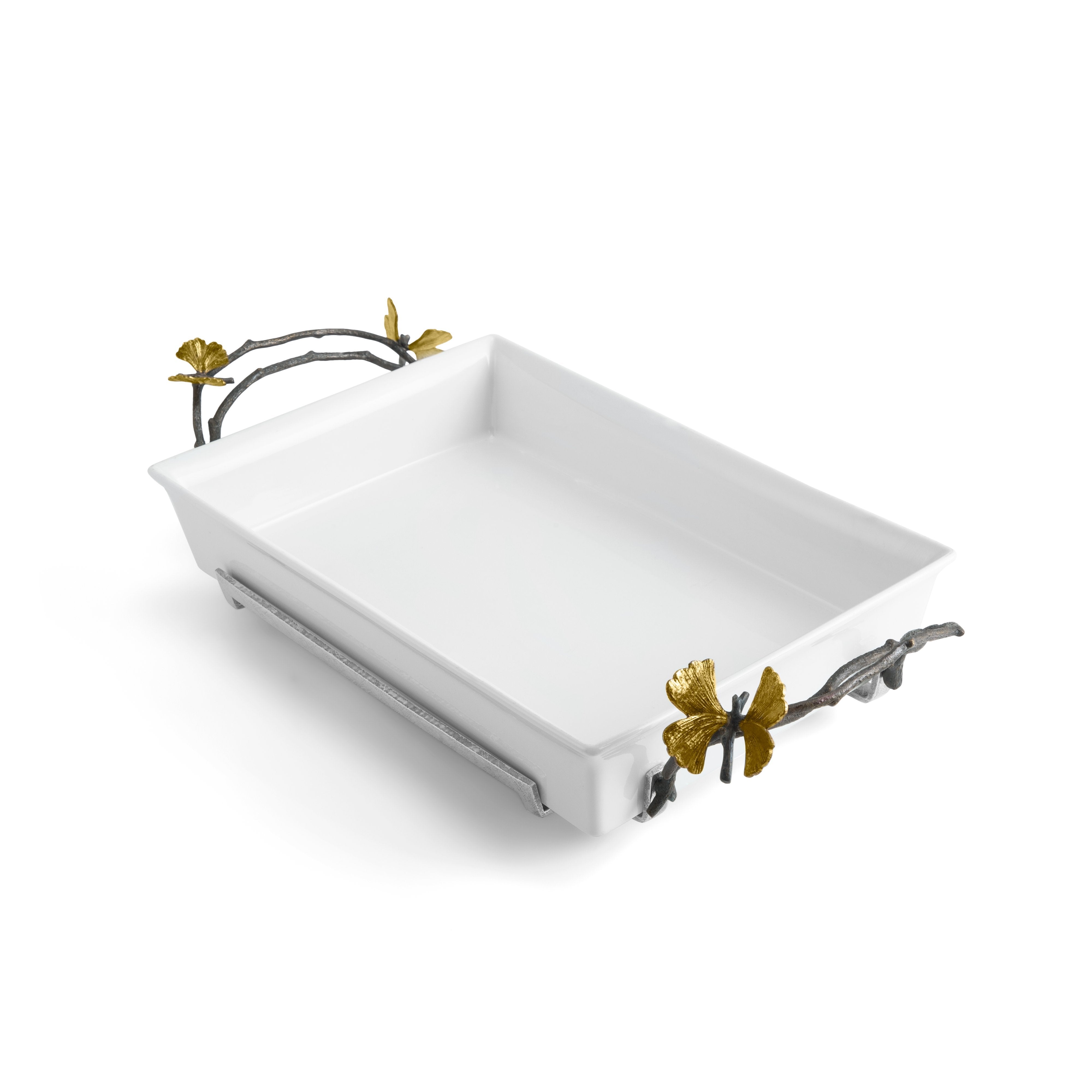 Butterfly Ginkgo Casserole Dish - 3.5QT Ceramic Baking Pot with Lid - Oven & Stovetop Safe - Perfect for Soups, Stews & Casseroles - Elegant Serving Dish for Family Dinners & Holiday Meals