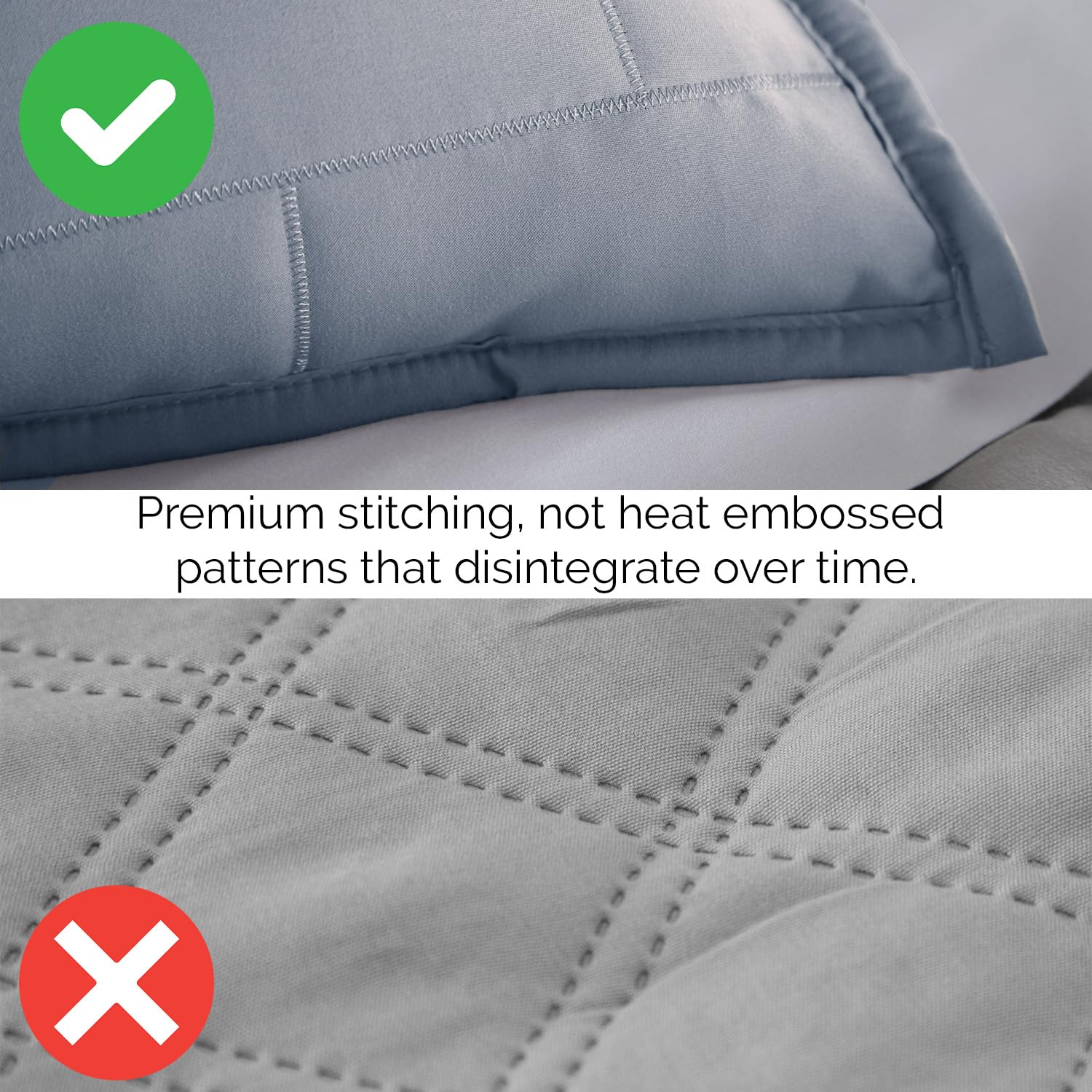 Southshore Fine Living 6-Piece Twin Daybed Comforter Set - Brickyard Slate Blue Quilted Bedding with Cover, 3 Pillow Shams, Bed Skirt & Throw Pillow | Perfect for Guest Rooms, Dorm Decor & Cozy Reading Nooks