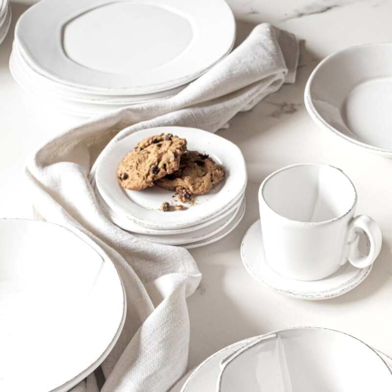 Vietri Lastra Gray 12 Inch Stoneware Dinner Plate - Handcrafted Ceramic Dinnerware for American Dining, Perfect for Everyday Meals & Special Occasions