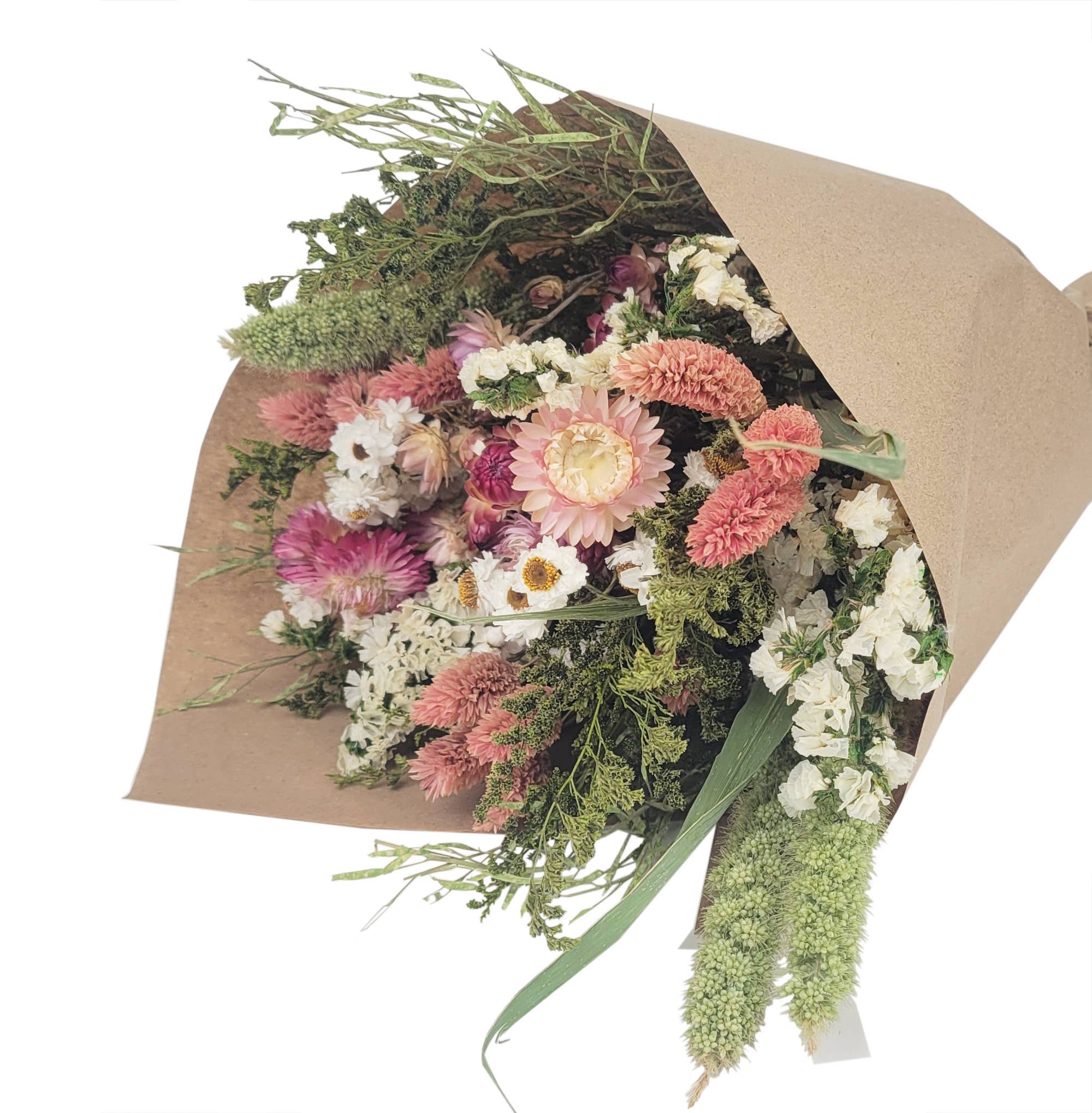 Andaluca Pink Strawflower Love Floral Bouquet #207 - Artificial Silk Flowers for Home Decor, Wedding Centerpieces, Party Arrangements