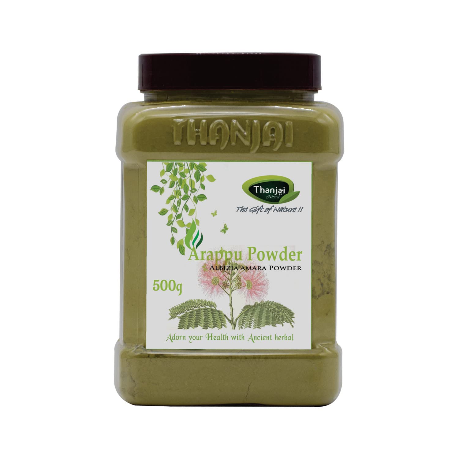 **Thanjai Natural Arappu Powder (Albizia Amara) 500g Jar – 100% Organic Traditional Hair Wash & Conditioner for Shiny, Healthy Hair – Ideal for Ayurvedic Hair Care & Scalp Treatment**